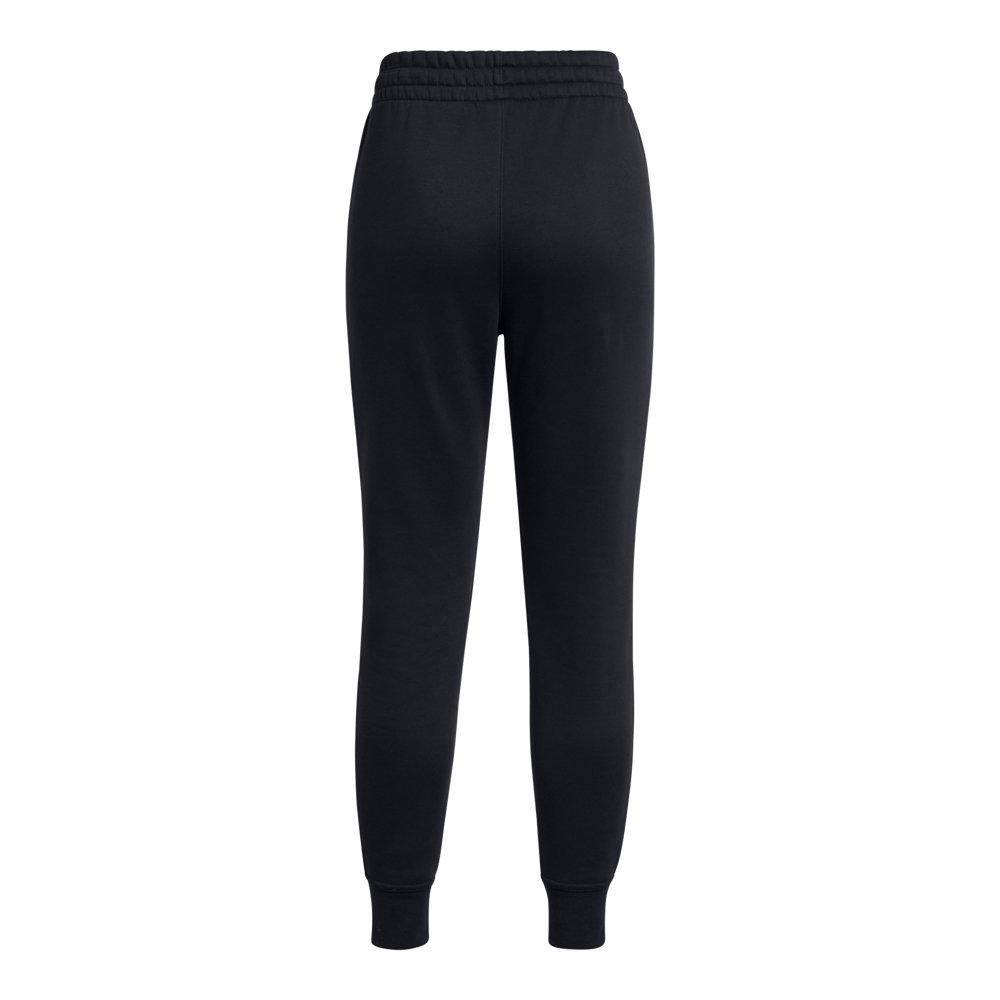 Under Armour Women's Icon Fleece Joggers - Black/White - BLACK/WHITE Thumbnail View 6