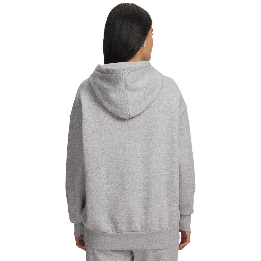 Under Armour Women's Icon Fleece Oversized Hoodie - Grey/White - GREY/WHITE Thumbnail View 2