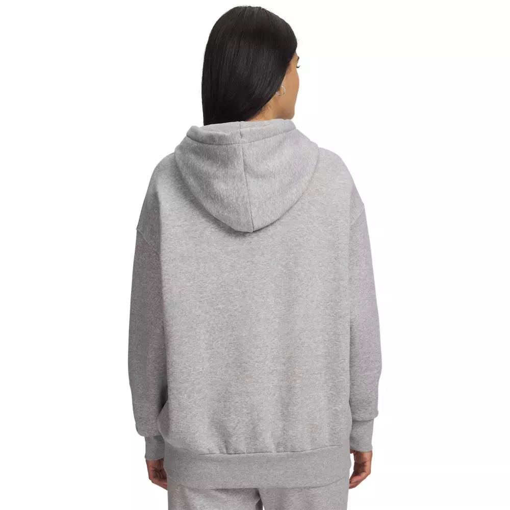 Under Armour Women's Icon Fleece Oversized Hoodie - Grey/White - GREY/WHITE