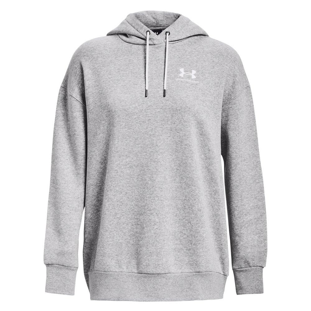 Under Armour Women's Icon Fleece Oversized Hoodie - Grey/White - GREY/WHITE Thumbnail View 4