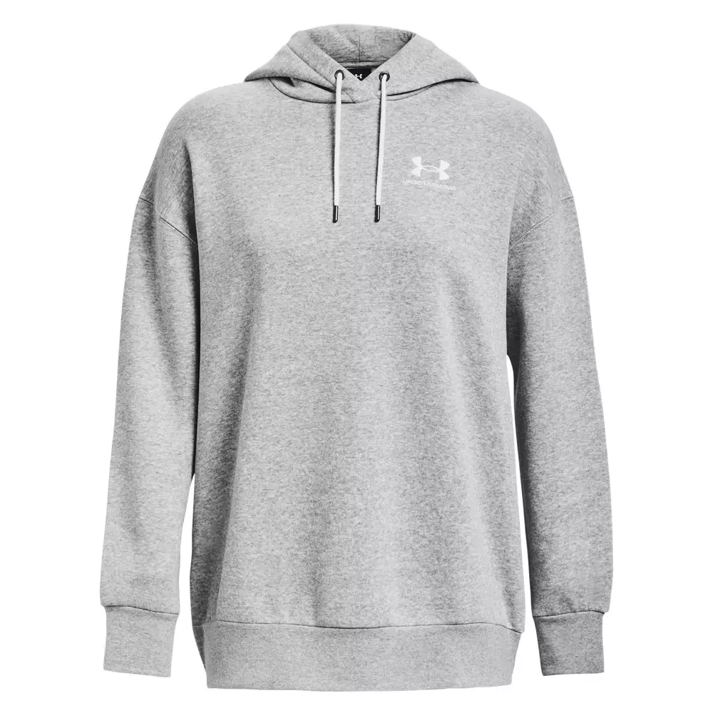 Under Armour Women's Icon Fleece Oversized Hoodie - Grey/White - GREY/WHITE