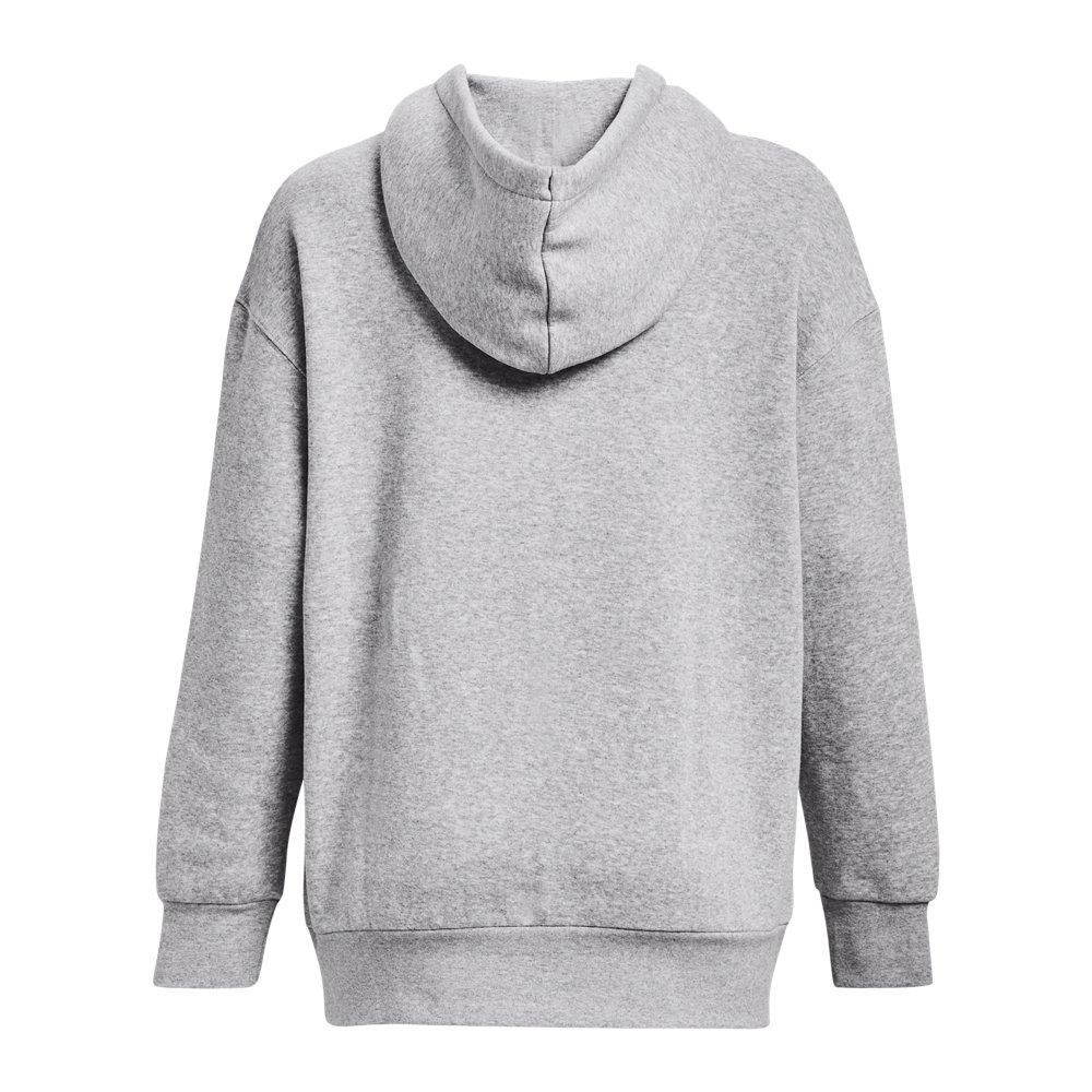 Under Armour Women's Icon Fleece Oversized Hoodie - Grey/White - GREY/WHITE Thumbnail View 5