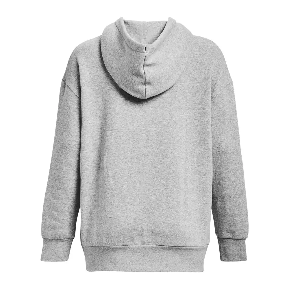 Under Armour Women's Icon Fleece Oversized Hoodie - Grey/White - GREY/WHITE