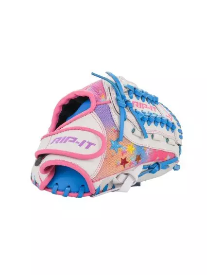RIP-IT Girls' Play Ball Starlight Softball Fielders Glove - 11" - White/Pink - WHITE/PINK