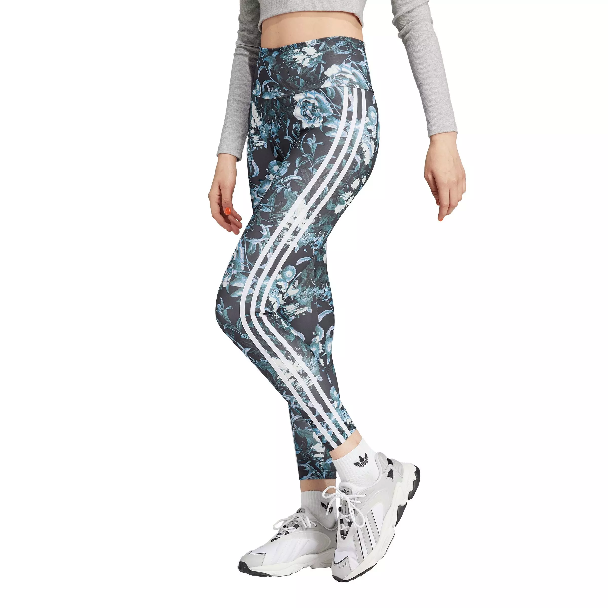 adidas Women's Originals All Over Flower Print Tight - Black/Multi - BLACK/MULTI