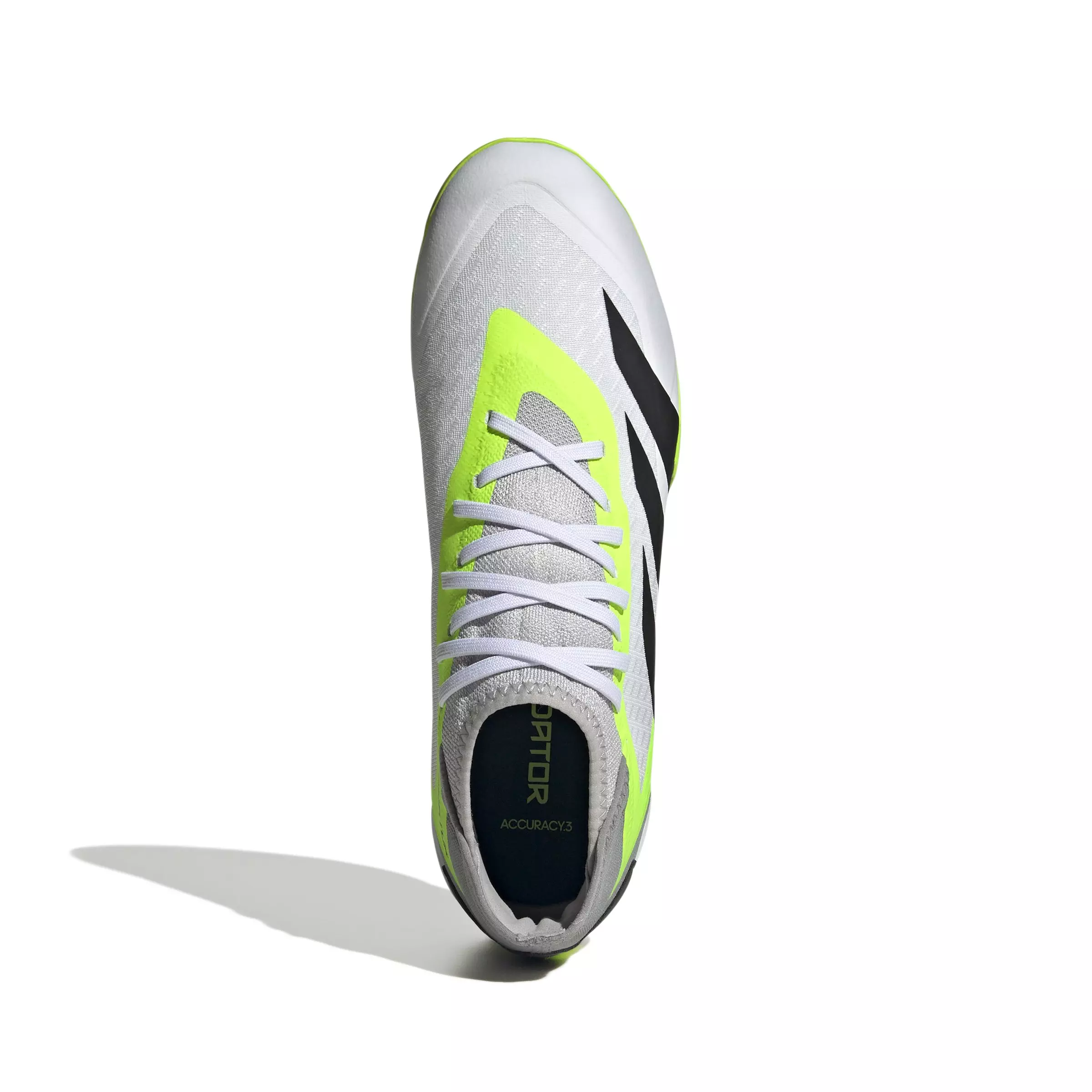 adidas Predator Accuracy.3 Indoor "Ftwr White/Core Black/Luclem" Men's Soccer Shoe - WHITE/BLACK/LUCLEM