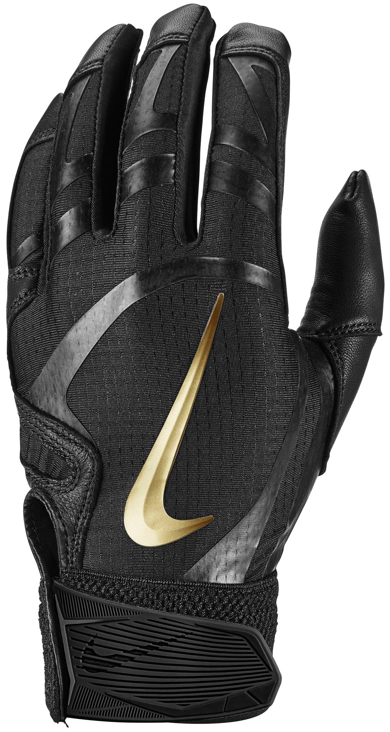 Nike Alpha Huarache Elite Batting Gloves - BLACK/GOLD Thumbnail View 1