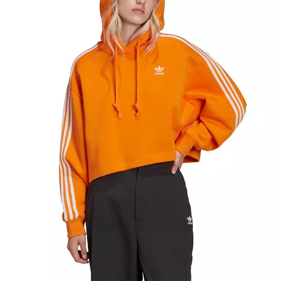 adidas Women's Originals Cropped Hoodie-Orange - Hibbett | City Gear