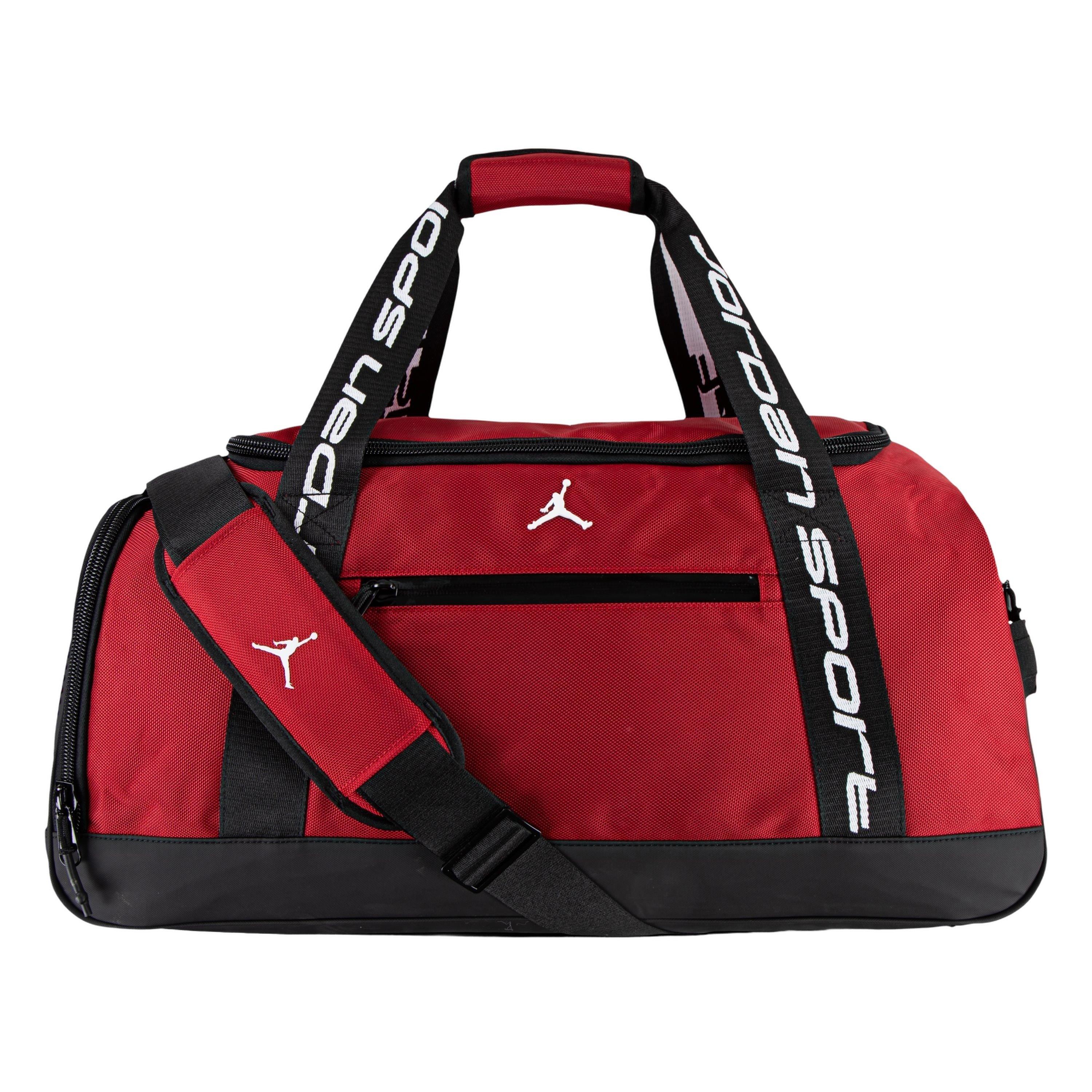 Jordan Sport Duffle Bag Red - 11x24x10 Travel Bag | Hibbett