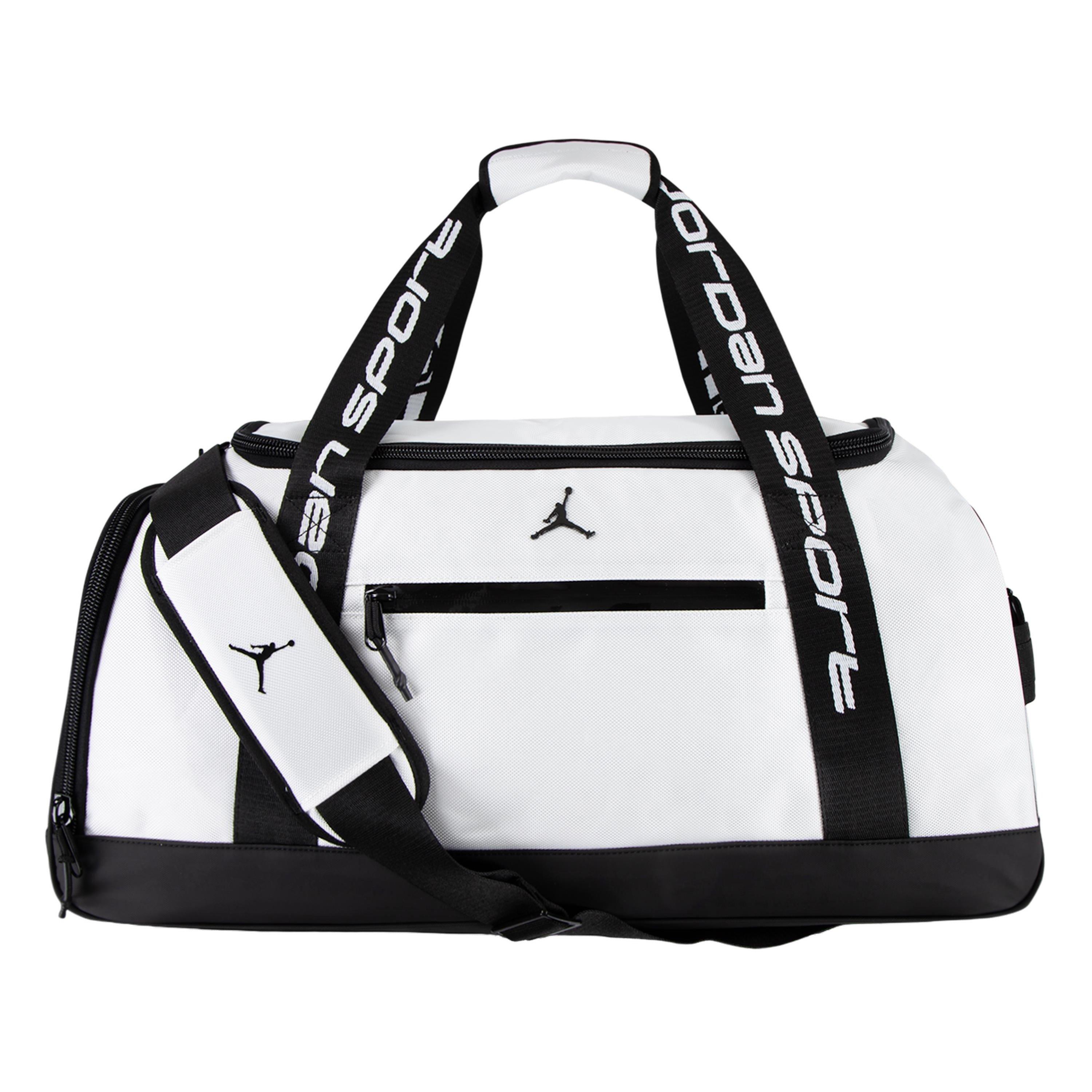 Jordan Sport Duffle Bag White Travel Gym Bag | Hibbett