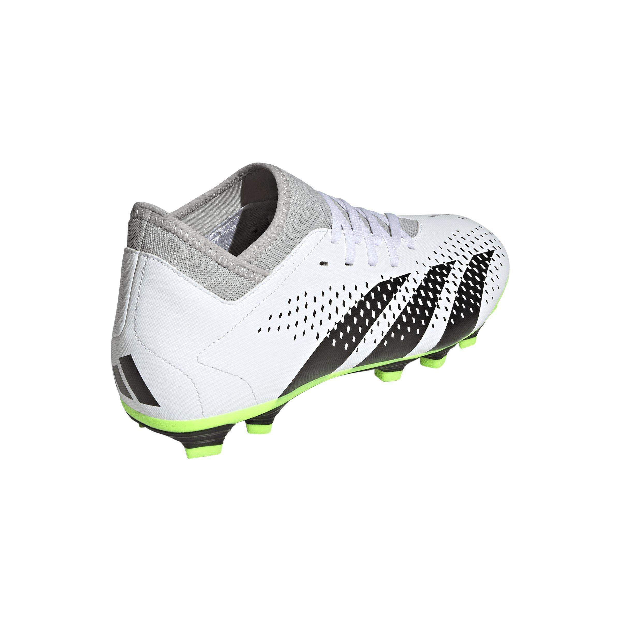 Adidas Men's Predator Accuracy.4 Flexible Ground Soccer Cleats, Cloud White/Core Black/Lucid Lemon / 13