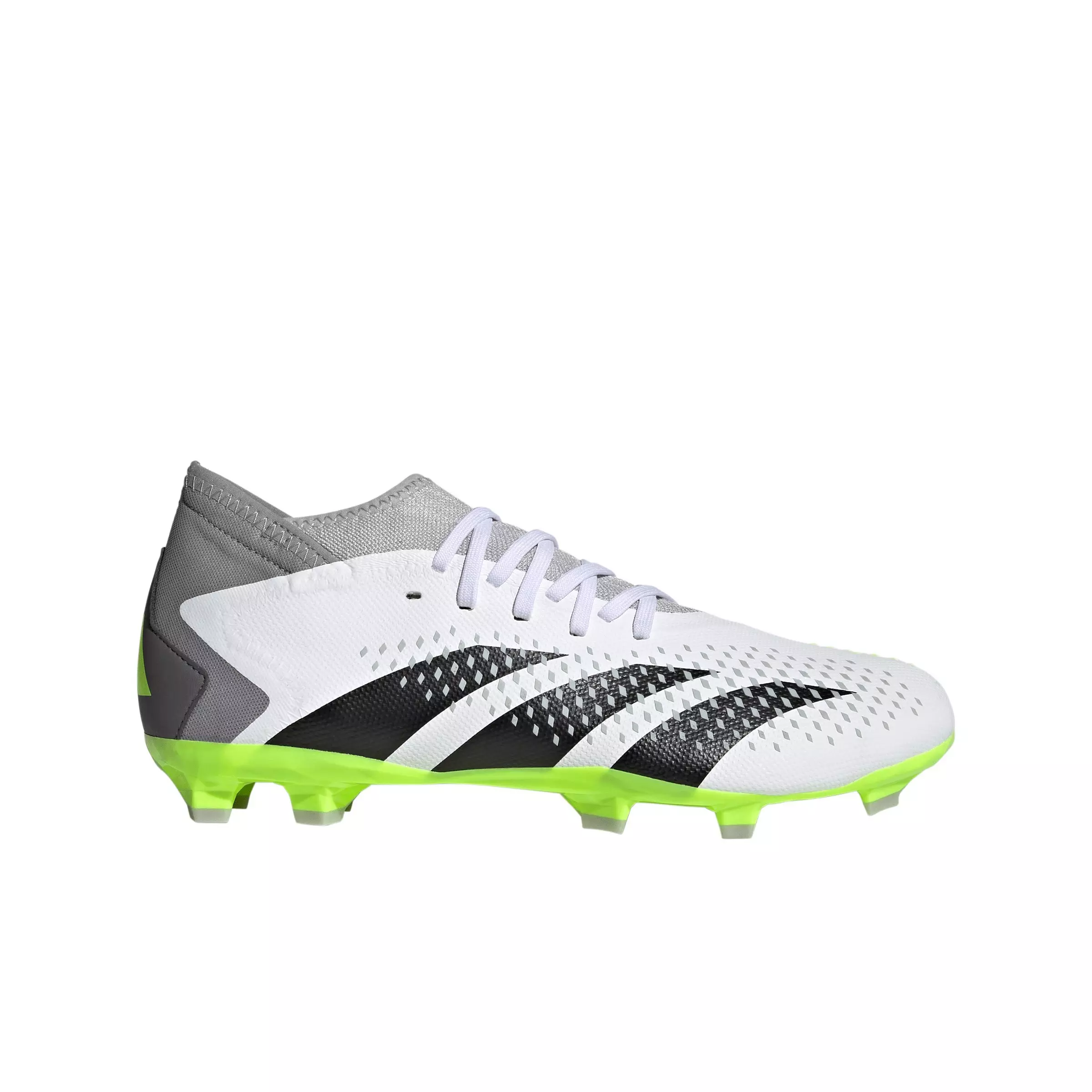adidas Predator Accuracy.3 Firm Ground "Ftwr White/Core Black/Luclem" Men's Soccer Cleat - WHITE/BLACK/LUCLEM