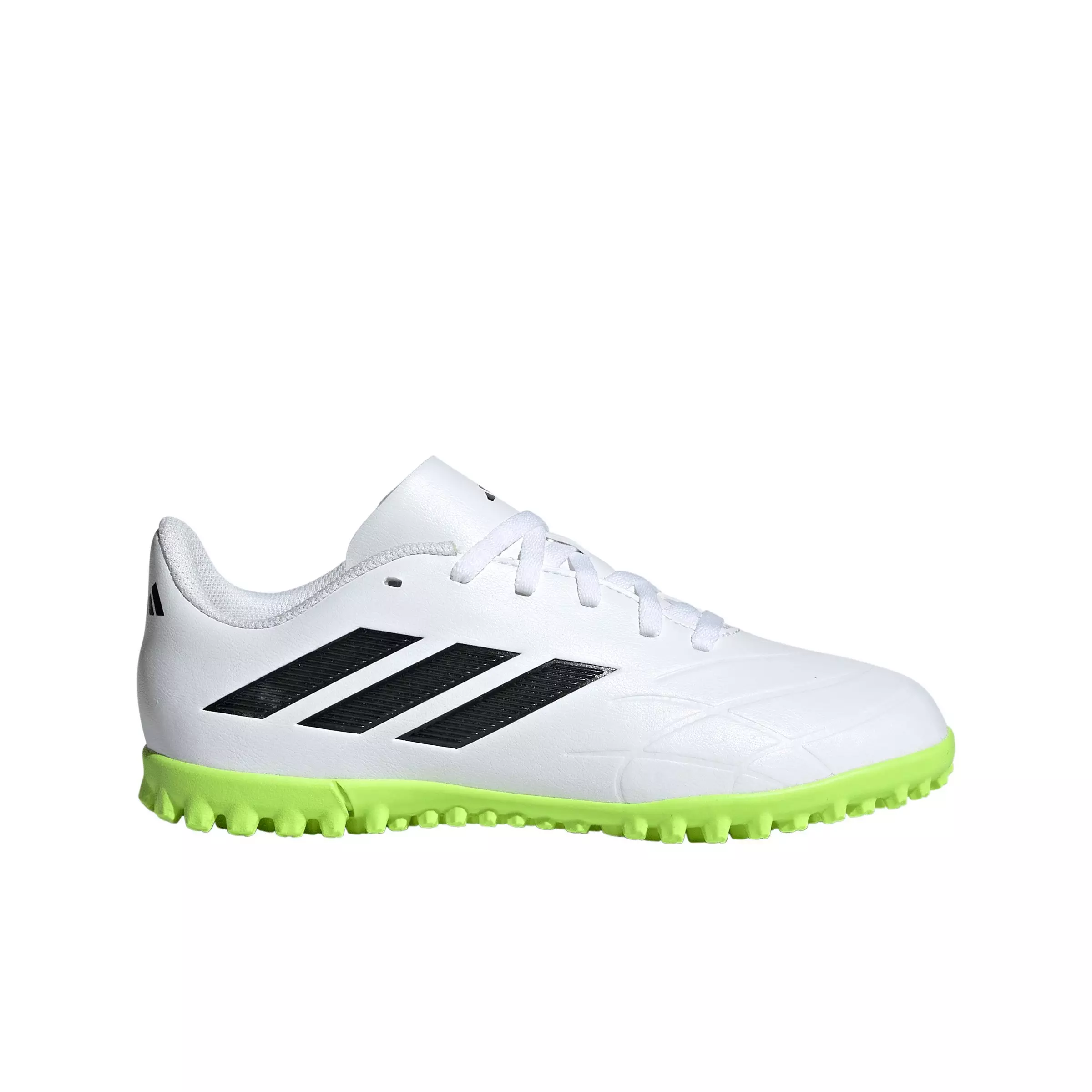 adidas Copa Pure II.4 Turf "Ftwr White/Core Black/Luclem" Grade School Kids' Soccer Cleat - WHITE/BLACK/LUCLEM