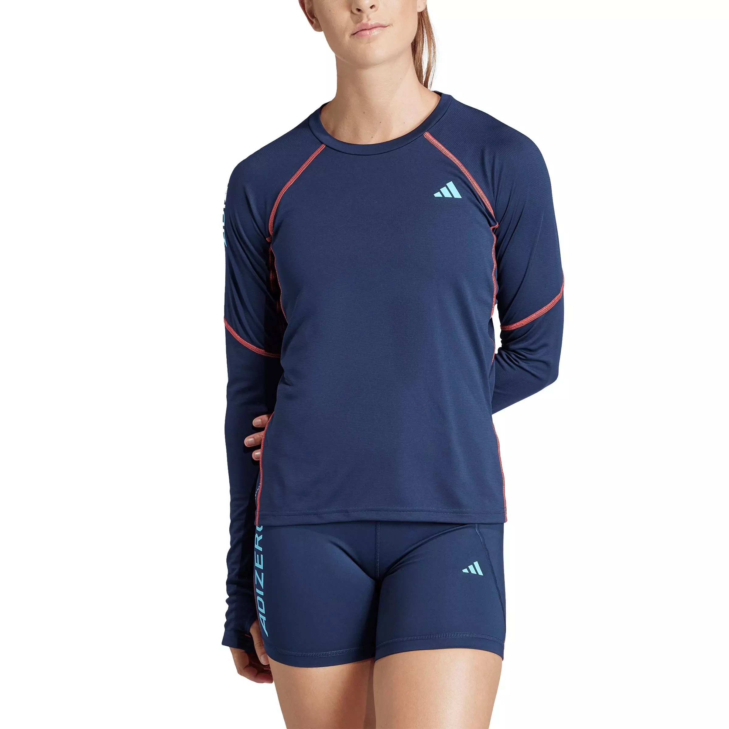 adidas Women's Adizero Running Long Sleeve T-Shirt - Dark Blue - DARK BLUE