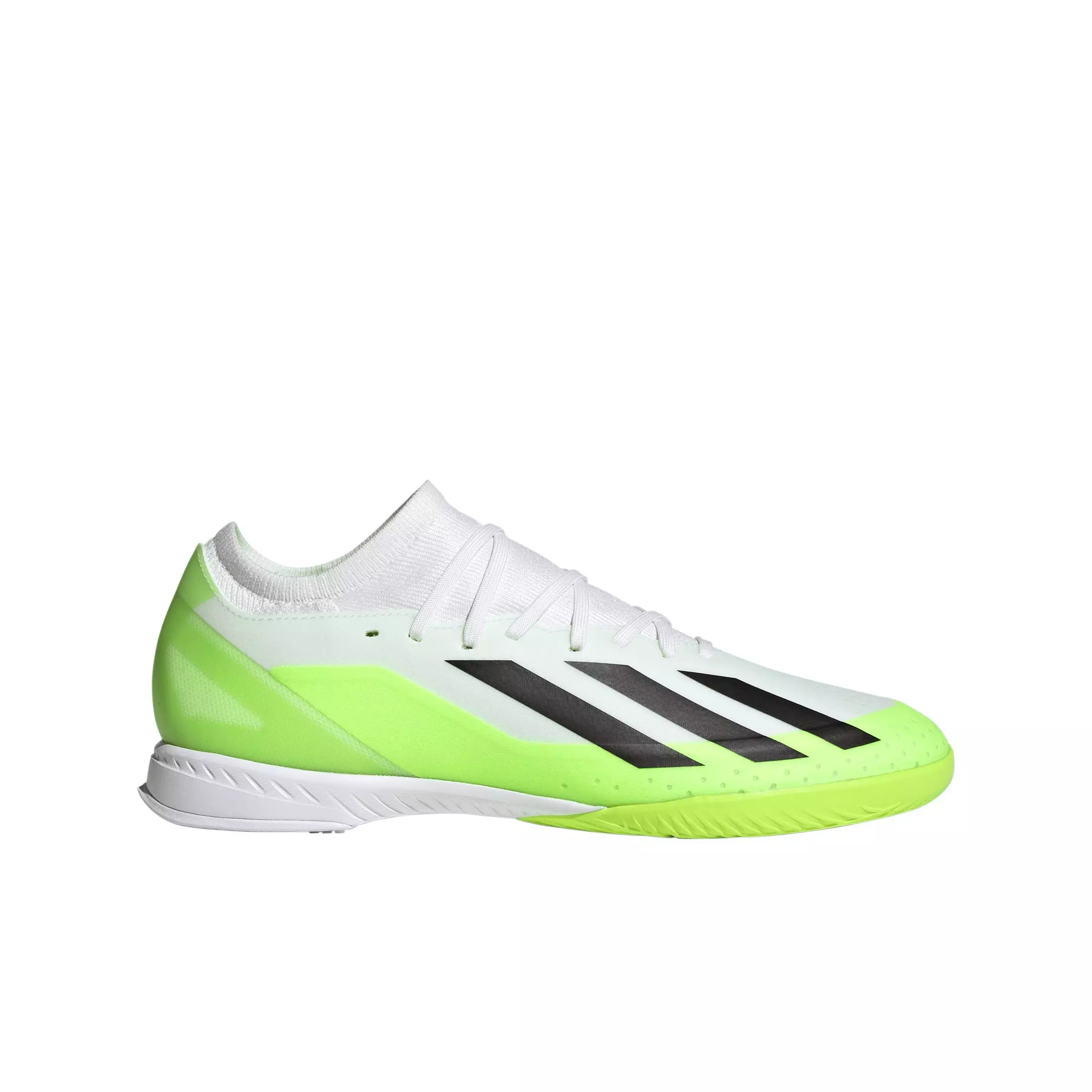 adidas X Crazyfast.3 Indoor "Ftwr White/Core Black/Luclem" Men's Soccer Shoe - WHITE/BLACK/LUCLEM