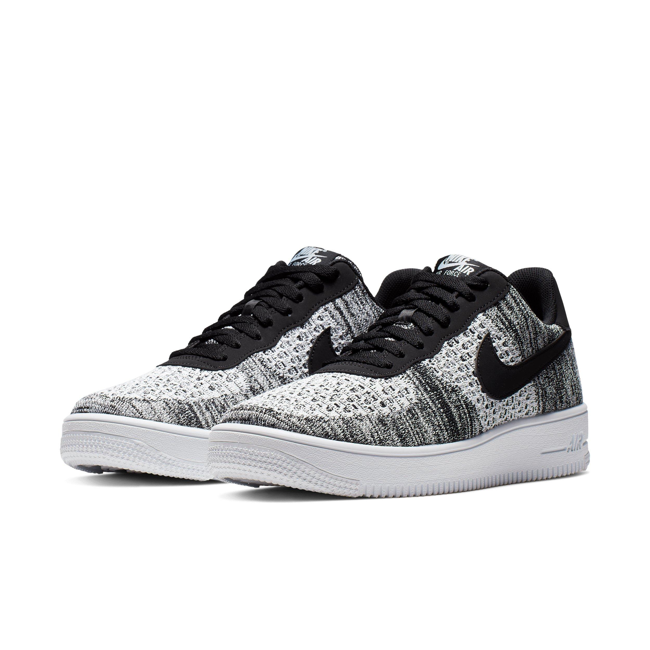 Nike Air Force 1 Flyknit 2.0 "Black/Black/White/Pure Platinum" Men's Shoe - BLACK/BLACK/WHITE/PLATINUM Thumbnail View 3