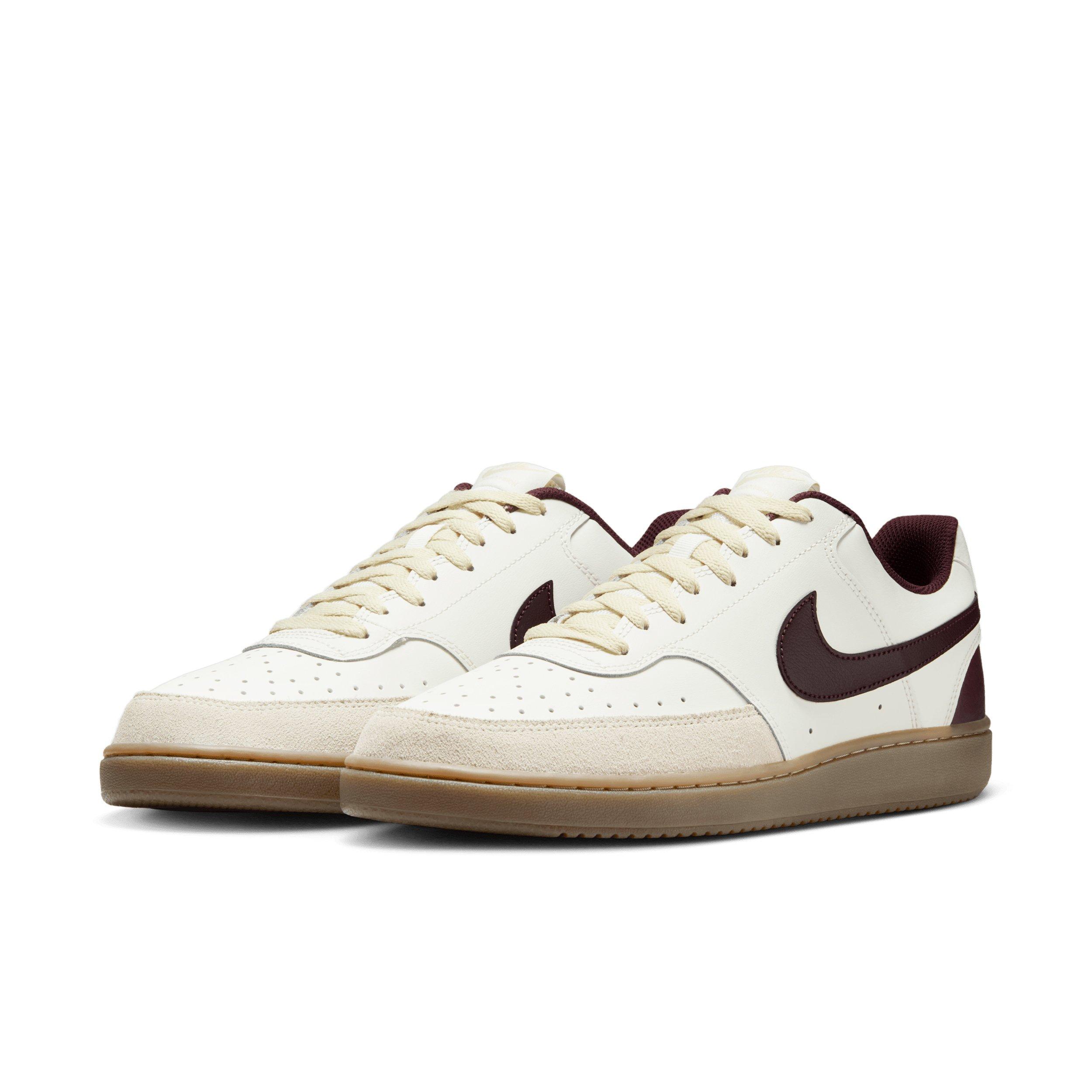 Nike Court Vision Low "Sail/Light Khaki/Gum Dark Brown/Burgundy Crush" Men's Shoe - SAIL/LT KHAKI/DK BROWN/BURGUNDY Thumbnail View 3