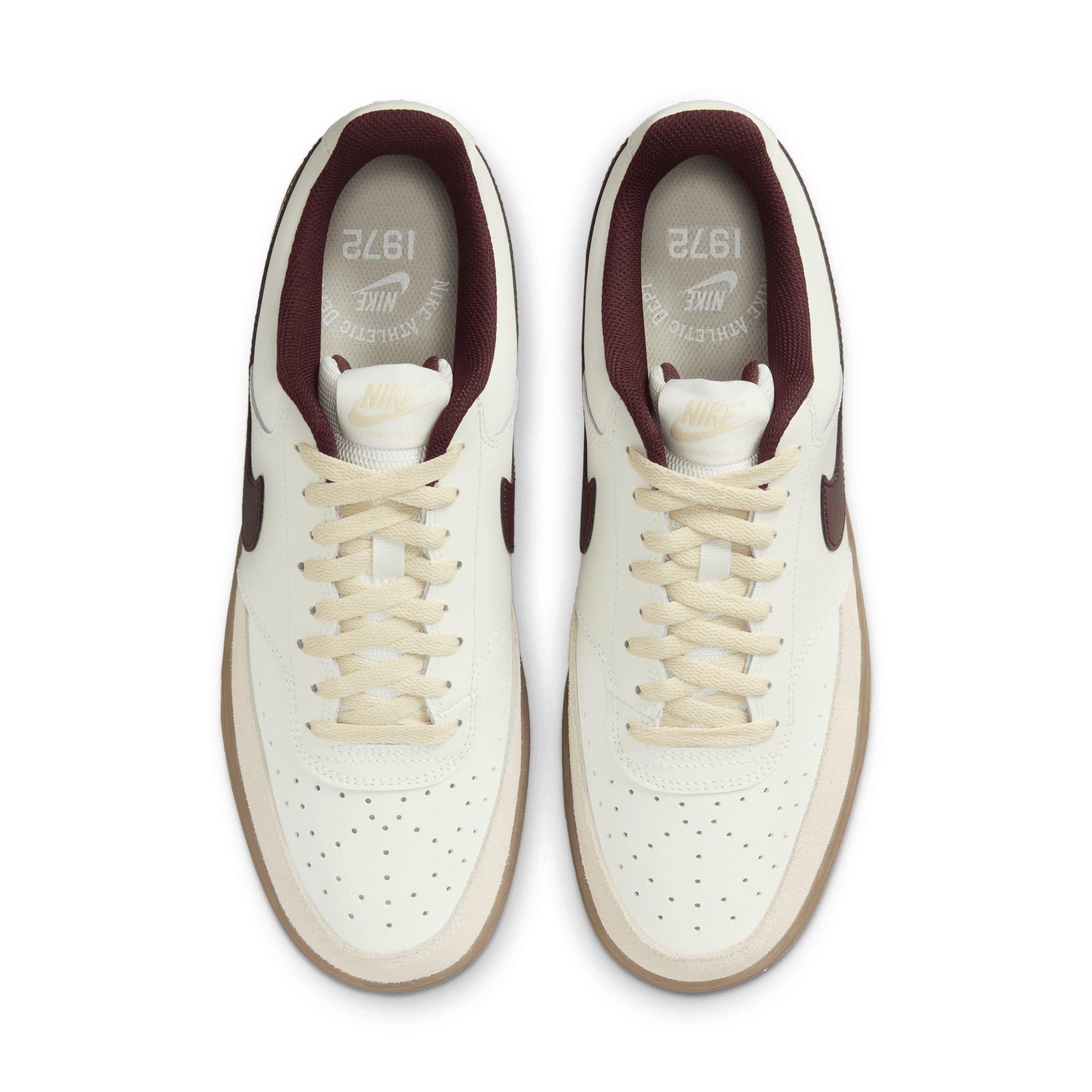 Nike Court Vision Low "Sail/Light Khaki/Gum Dark Brown/Burgundy Crush" Men's Shoe - SAIL/LT KHAKI/DK BROWN/BURGUNDY Thumbnail View 4
