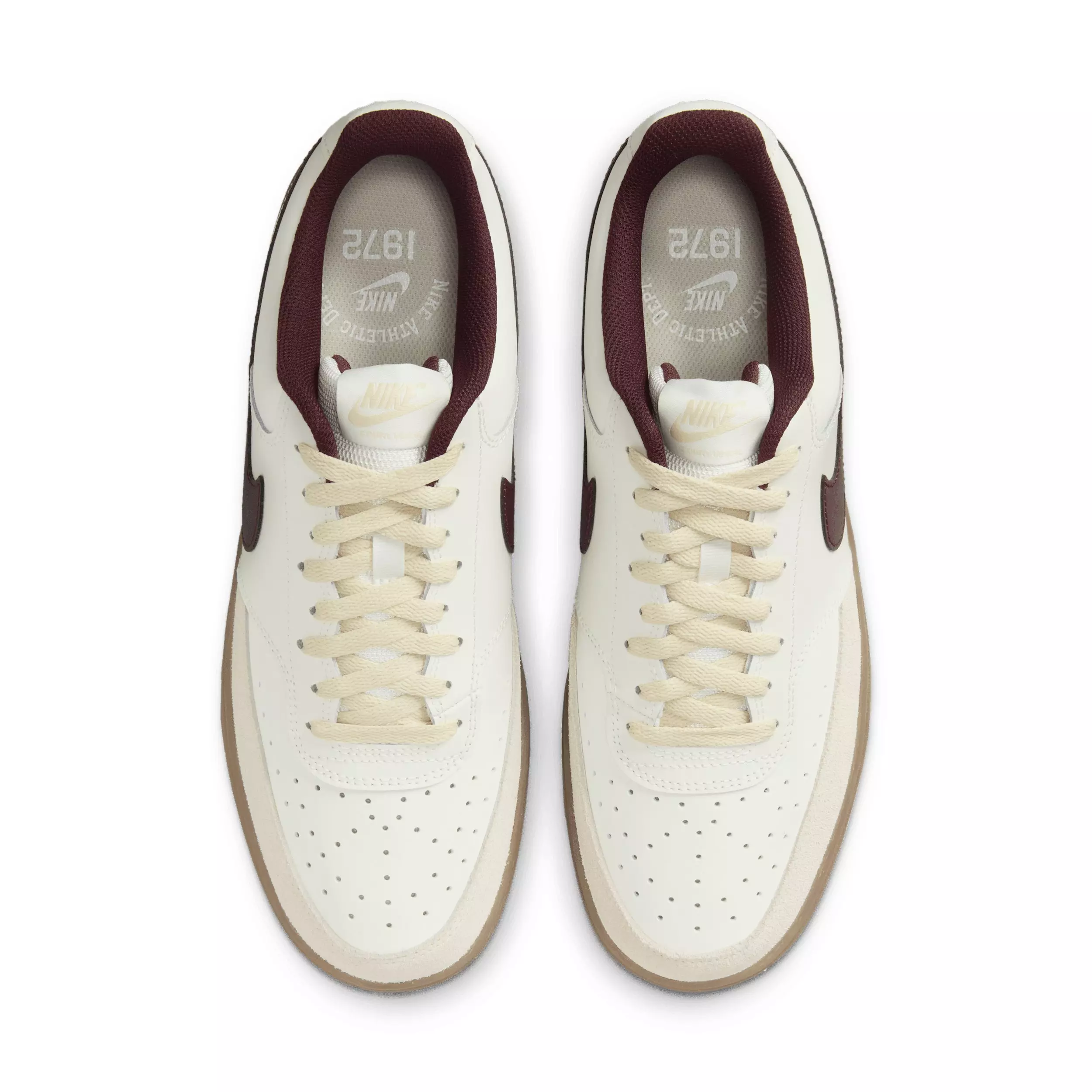 Nike Court Vision Low "Sail/Light Khaki/Gum Dark Brown/Burgundy Crush" Men's Shoe - SAIL/LT KHAKI/DK BROWN/BURGUNDY