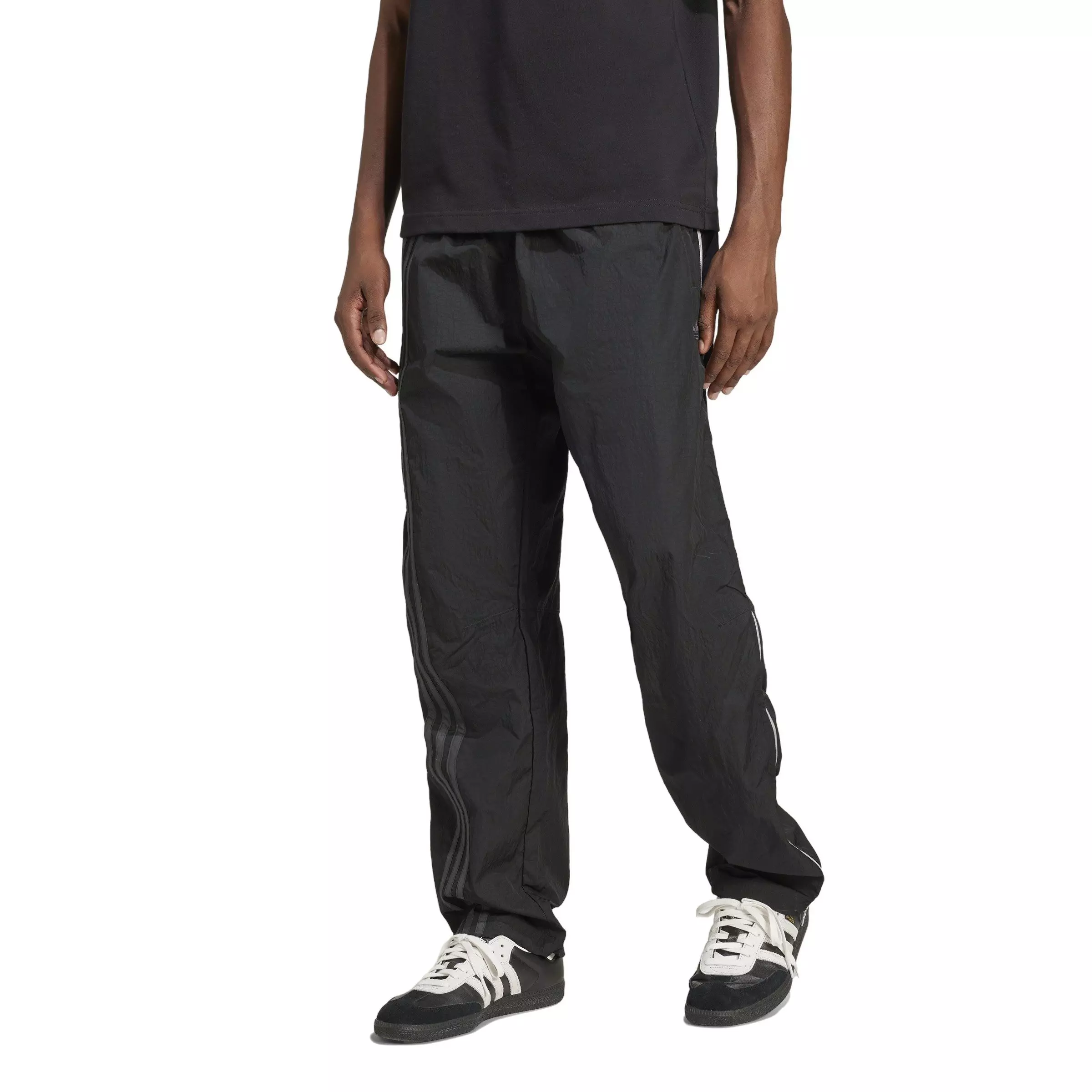 adidas Originals Men's Fashion Side Mesh Zip Tracksuit Bottoms -Black - BLACK