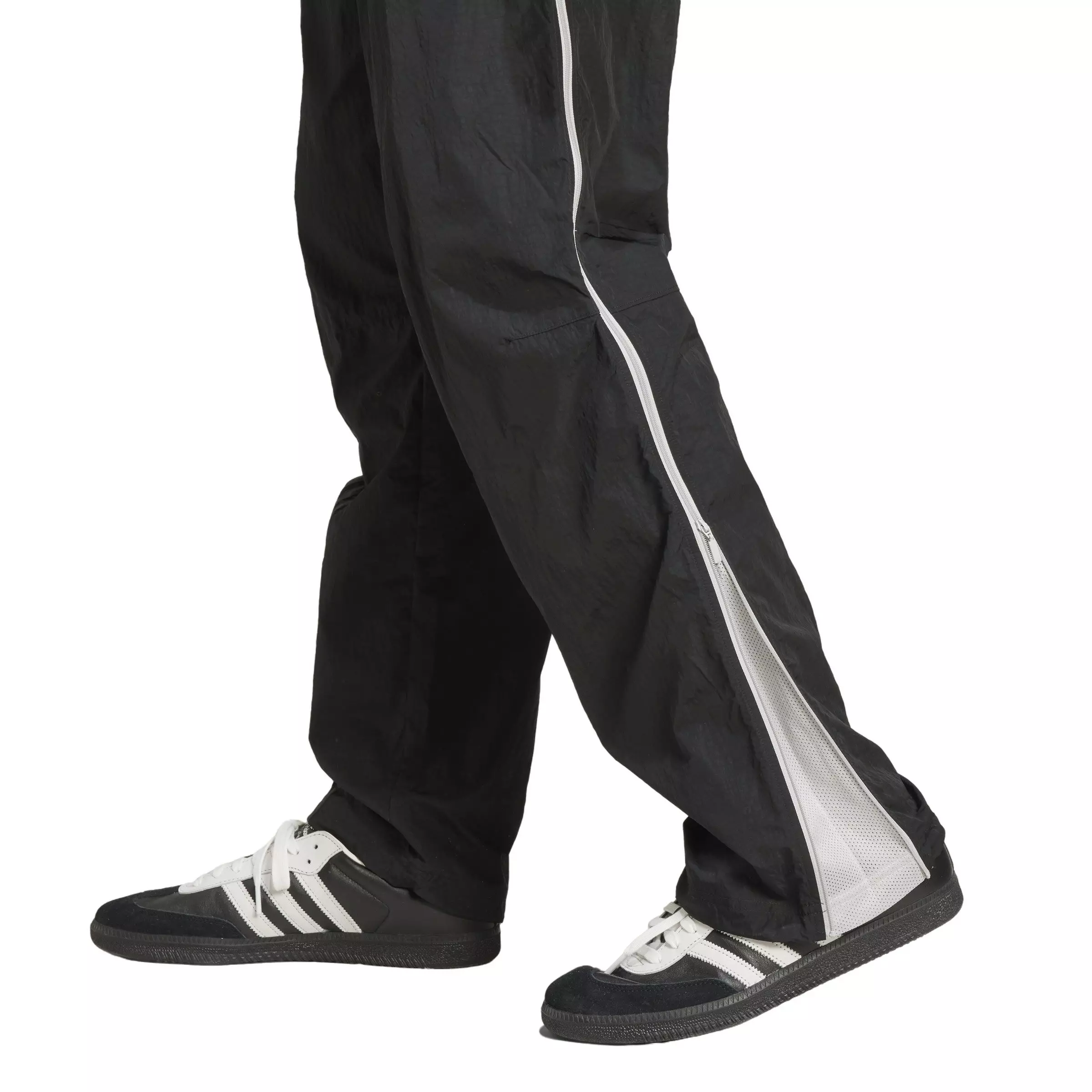 adidas Originals Men's Fashion Side Mesh Zip Tracksuit Bottoms -Black - BLACK