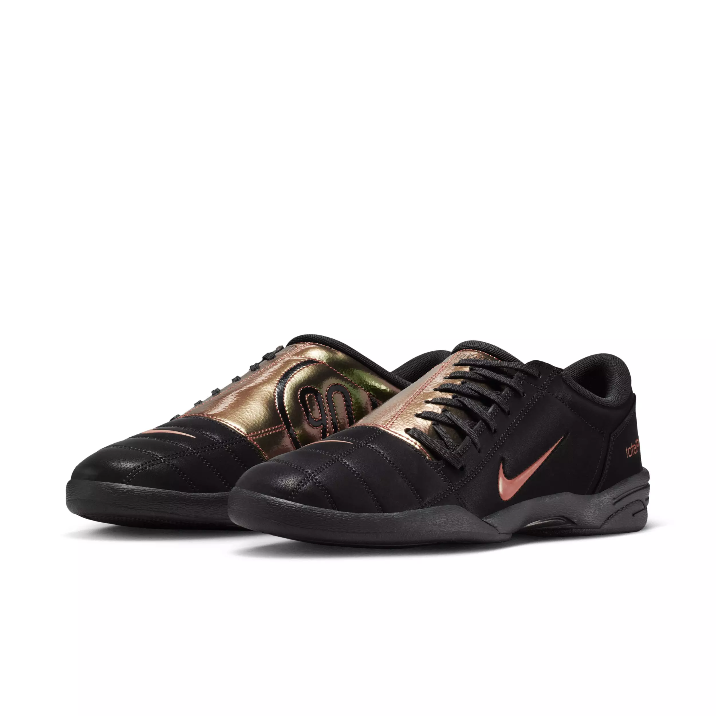 Nike Total 90 Premium Tiempo "Black/Black/Red Sepia" Men's Shoe - BLACK/BLACK/RED