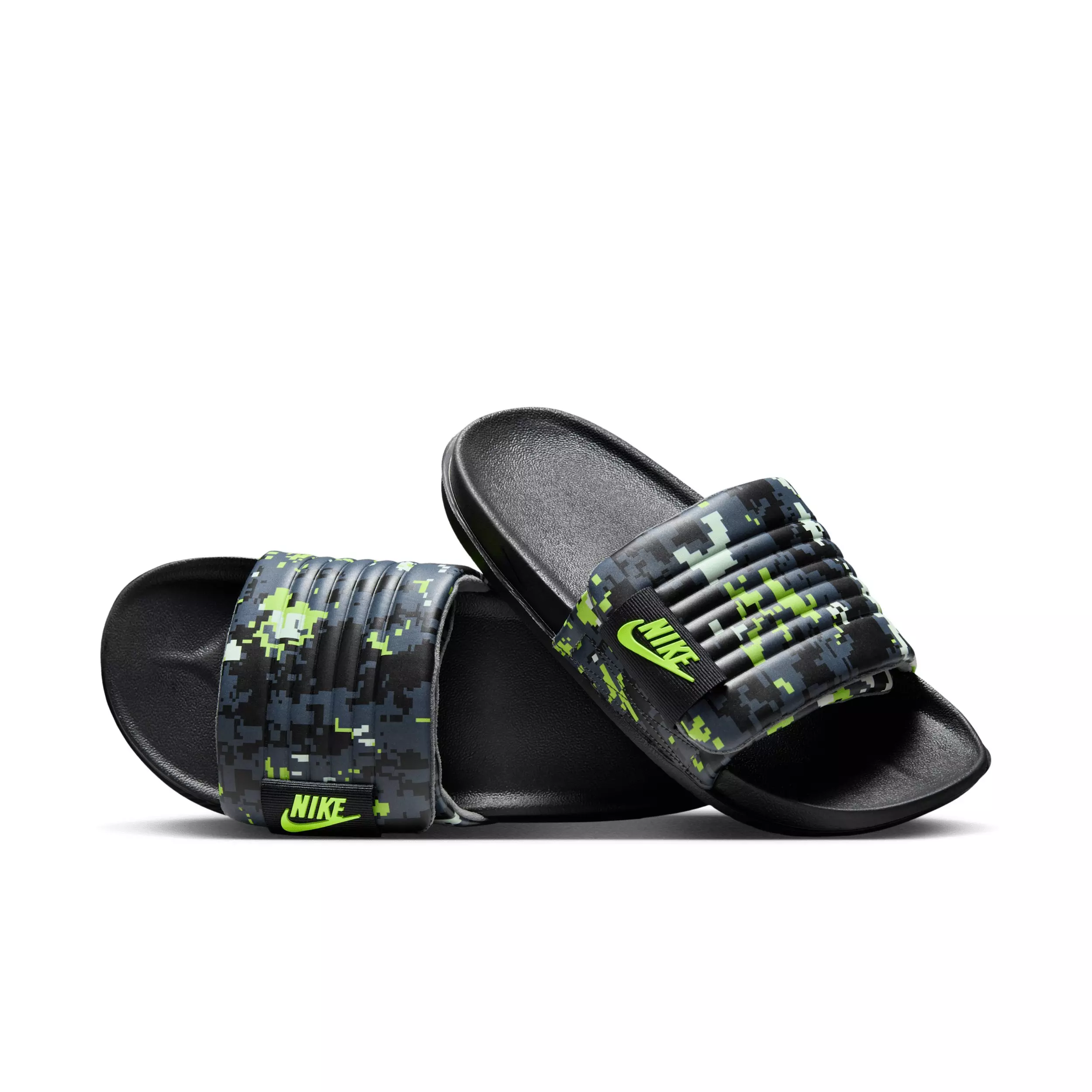 Nike Offcourt Adjust "Black/Iron Grey/Volt Tint/Volt" Men's Slide - BLACK/GREY/VOLT/VOLT