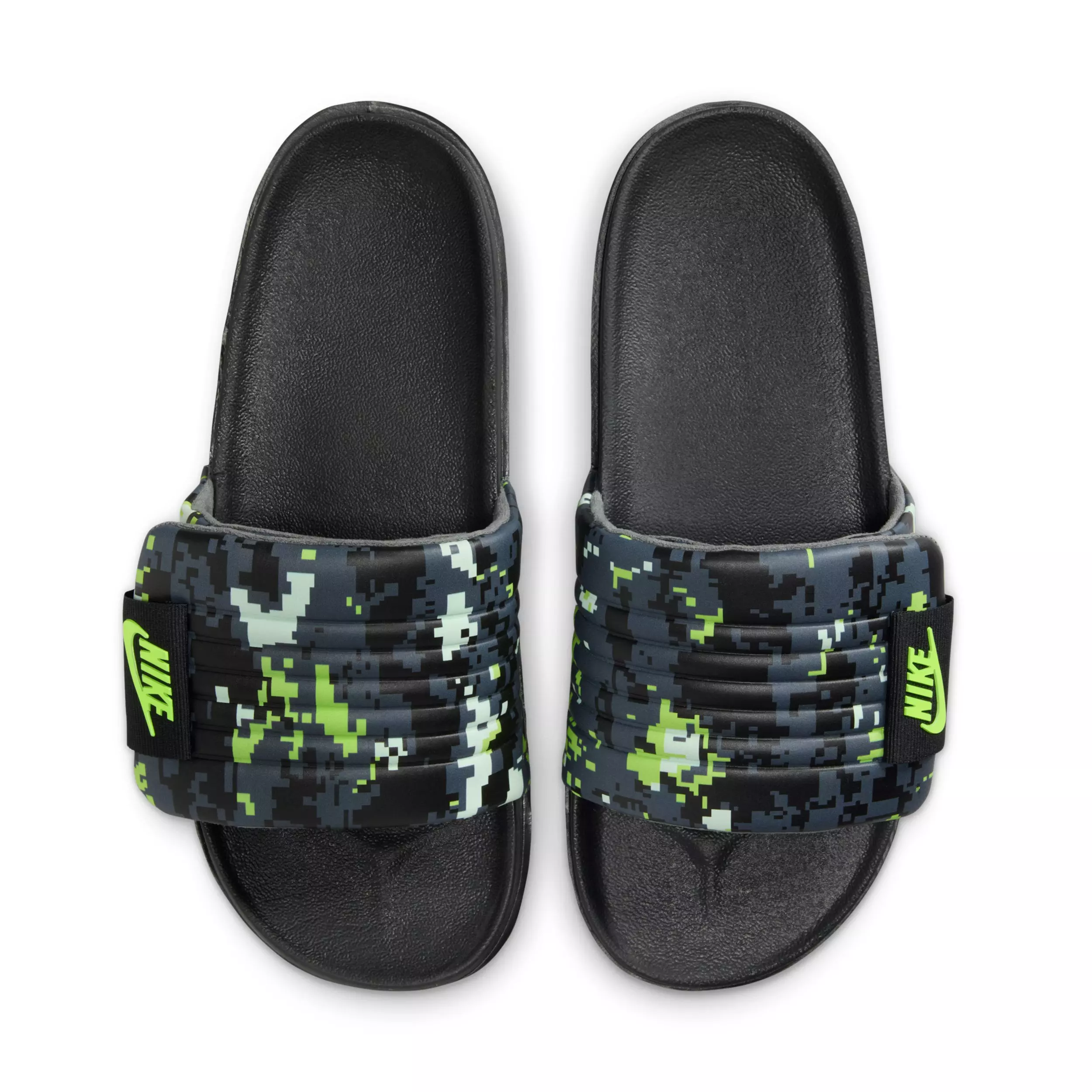 Nike Offcourt Adjust "Black/Iron Grey/Volt Tint/Volt" Men's Slide - BLACK/GREY/VOLT/VOLT