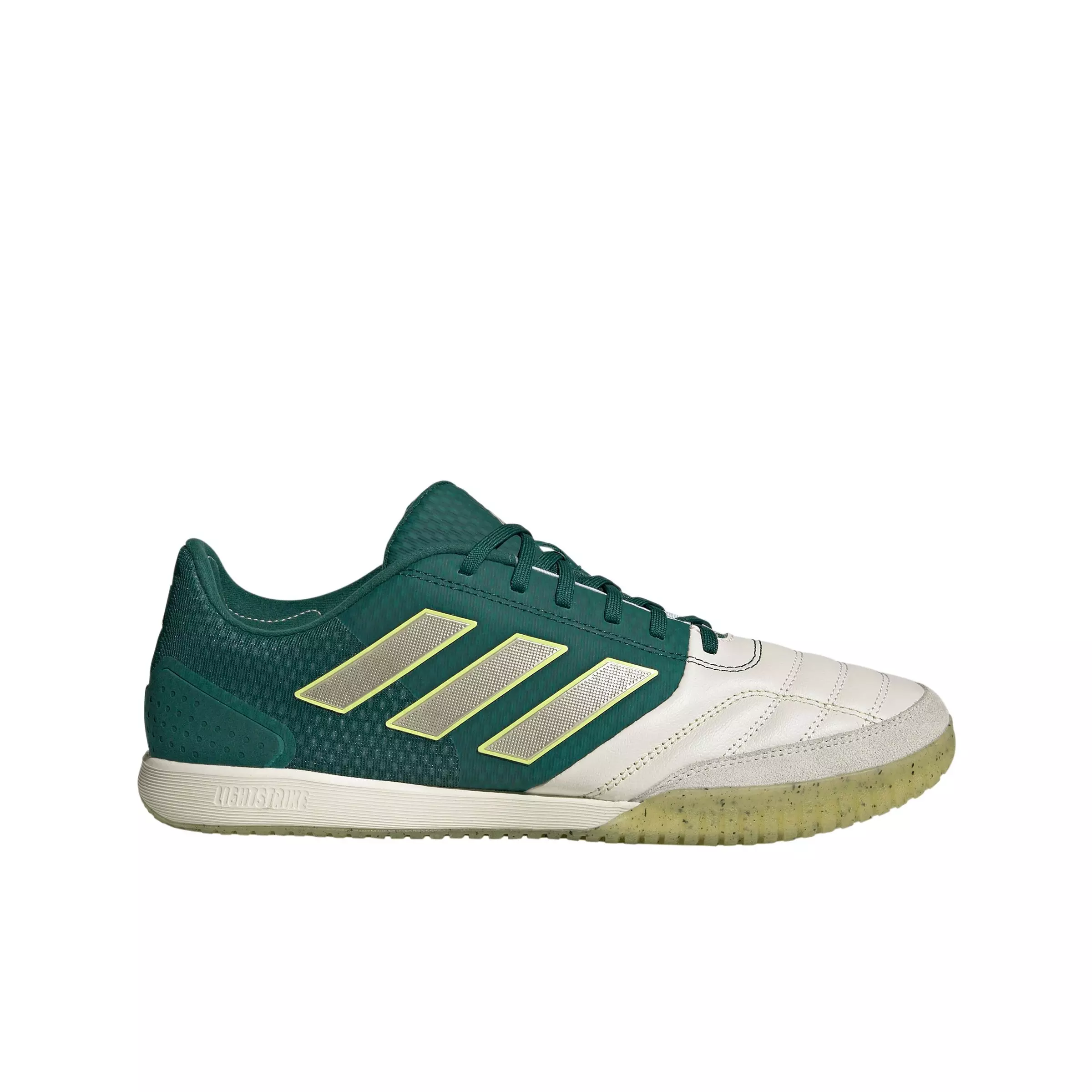 adidas Top Sala Competition Indoor "Off White/Collegiate Green/Pul Lime" Men's Soccer Cleat - OFF WHITE/GREEN/LIME