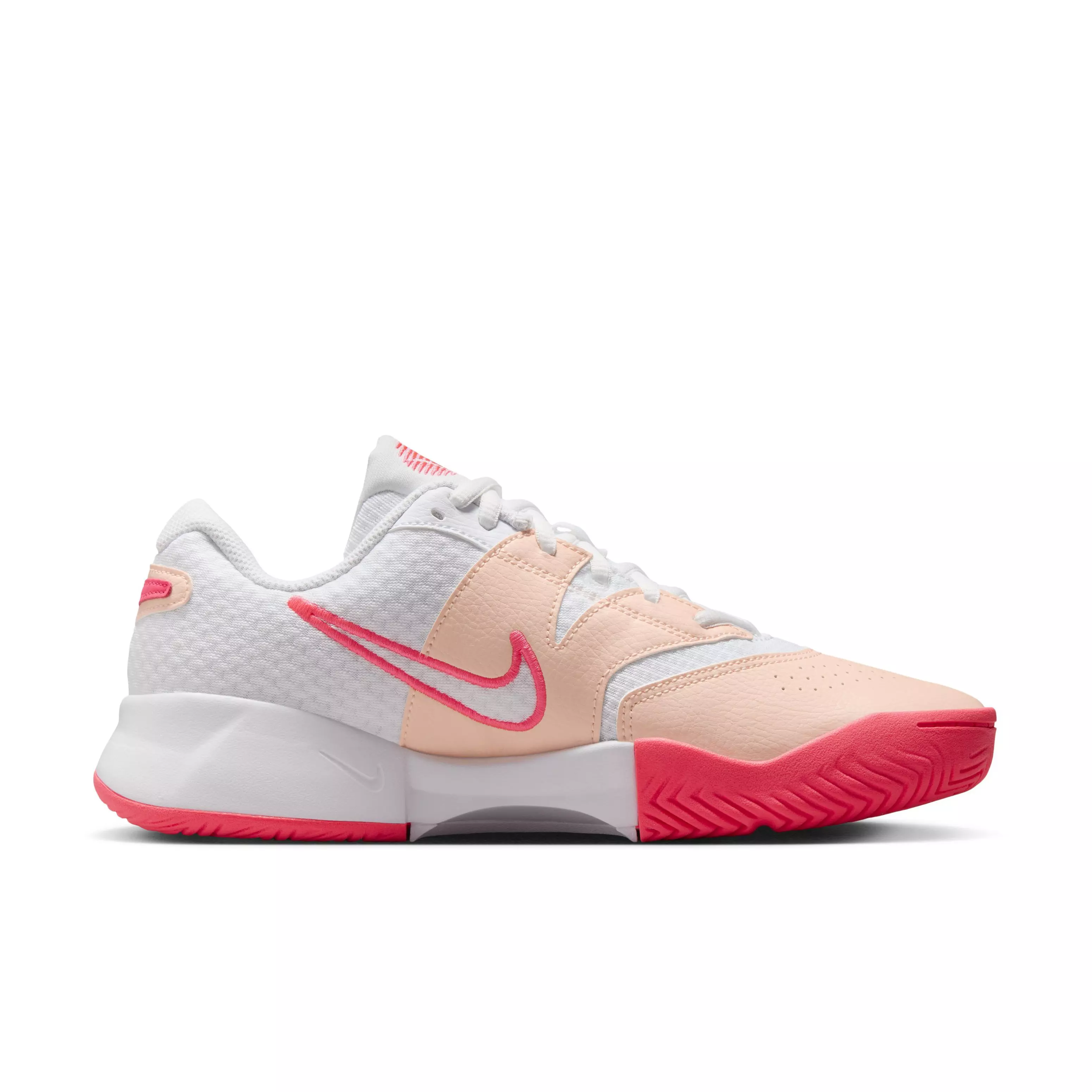 Nike Court Lite 4 "White/Crimson Tint/Aster Pink/Hot Punch" Women's Tennis Shoe - WHITE/CRIMSON/PINK/PUNCH