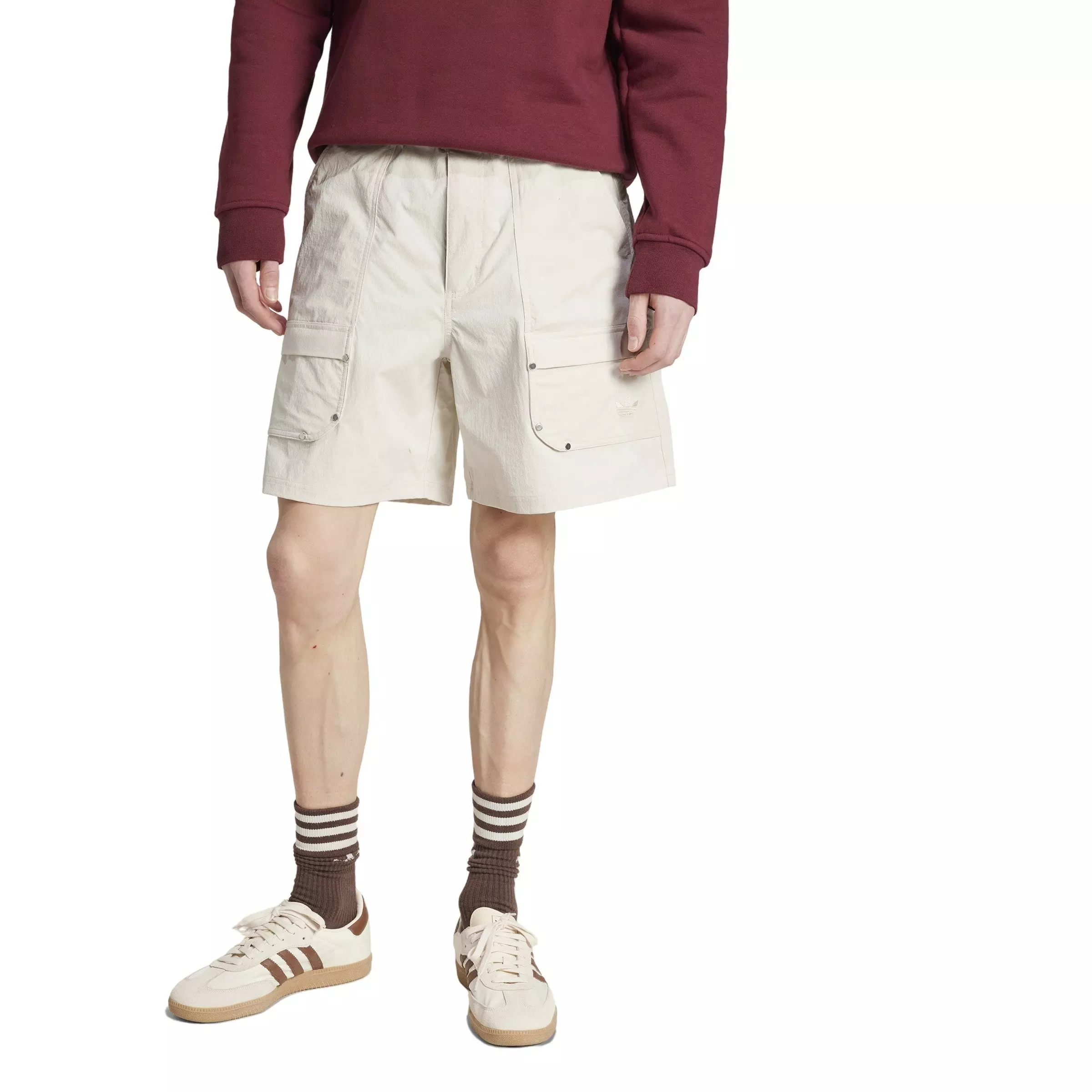 adidas Originals Men's Premium Essentials Utility Cargo Shorts -Beige - BEIGE