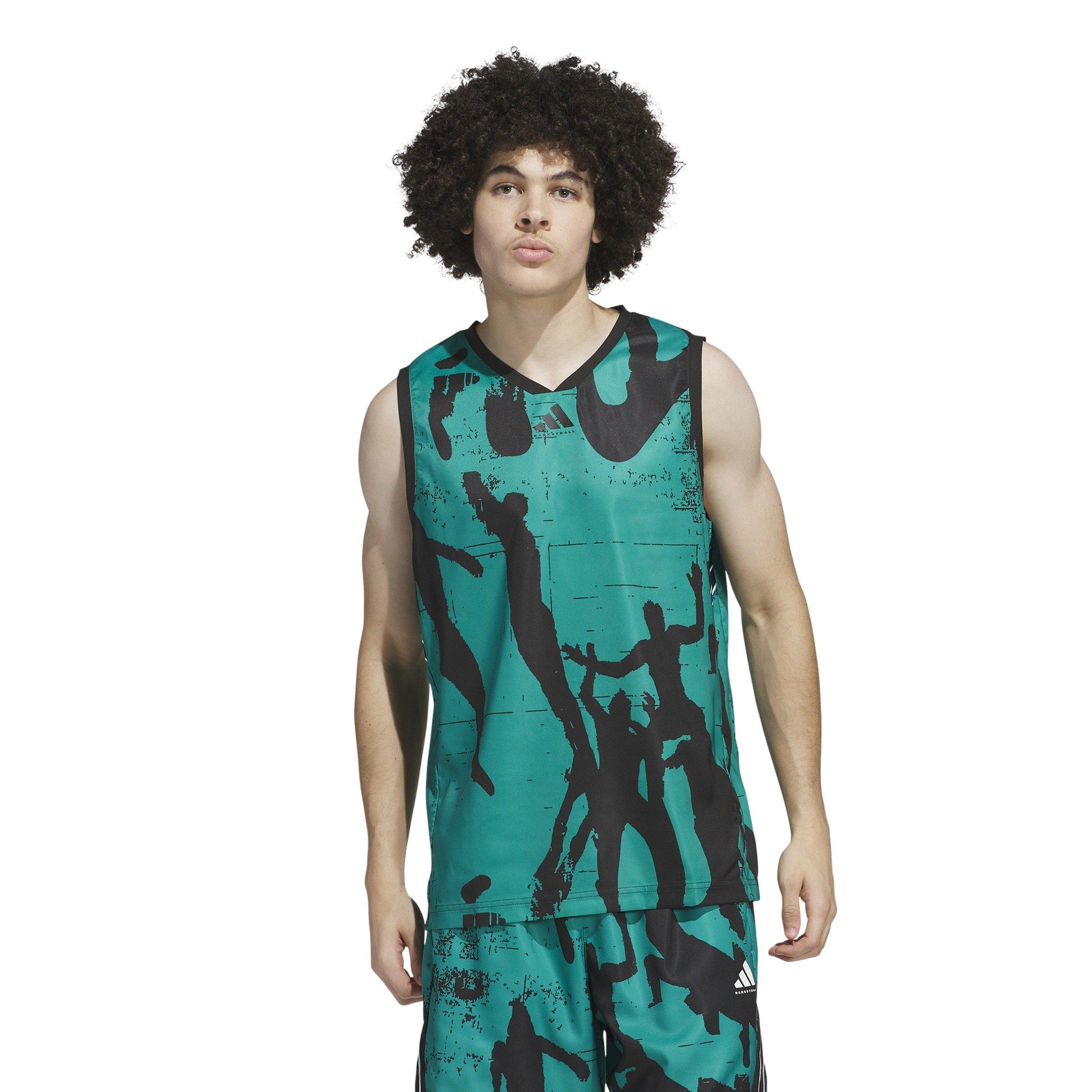 adidas Men's Select Warm-Up Basketball Jersey -Green/Black - GREEN/BLACK Thumbnail View 1