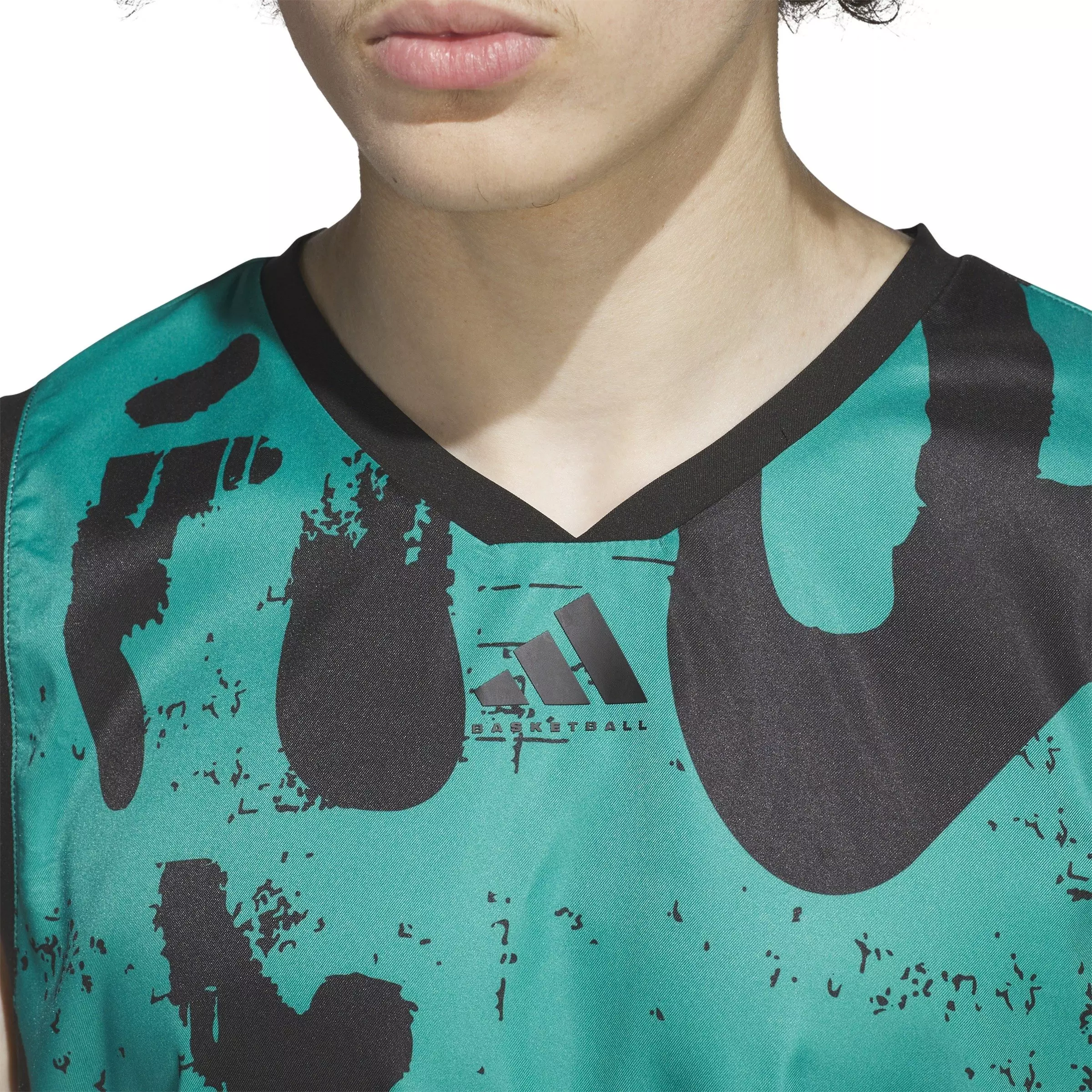 adidas Men's Select Warm-Up Basketball Jersey -Green/Black - GREEN/BLACK