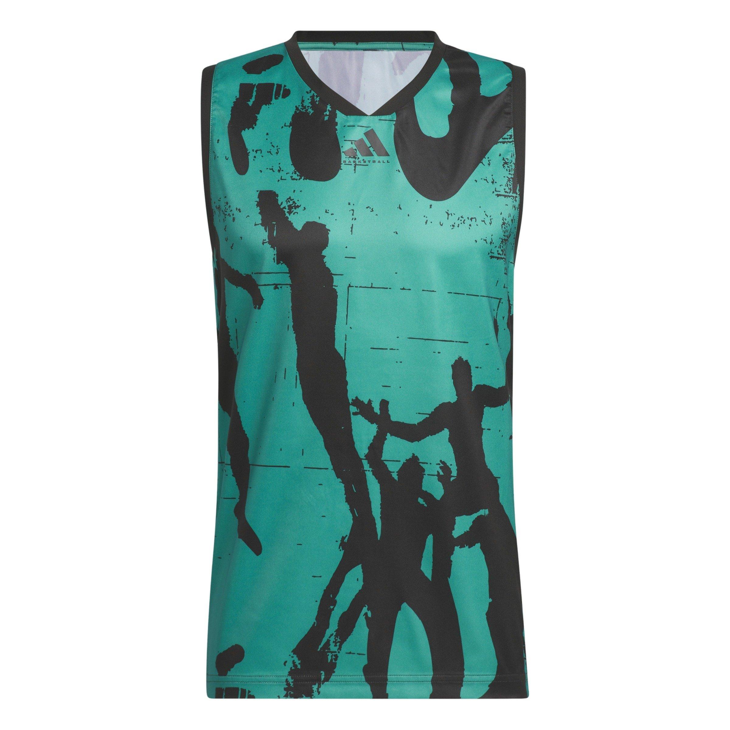 adidas Men's Select Warm-Up Basketball Jersey -Green/Black - GREEN/BLACK Thumbnail View 6