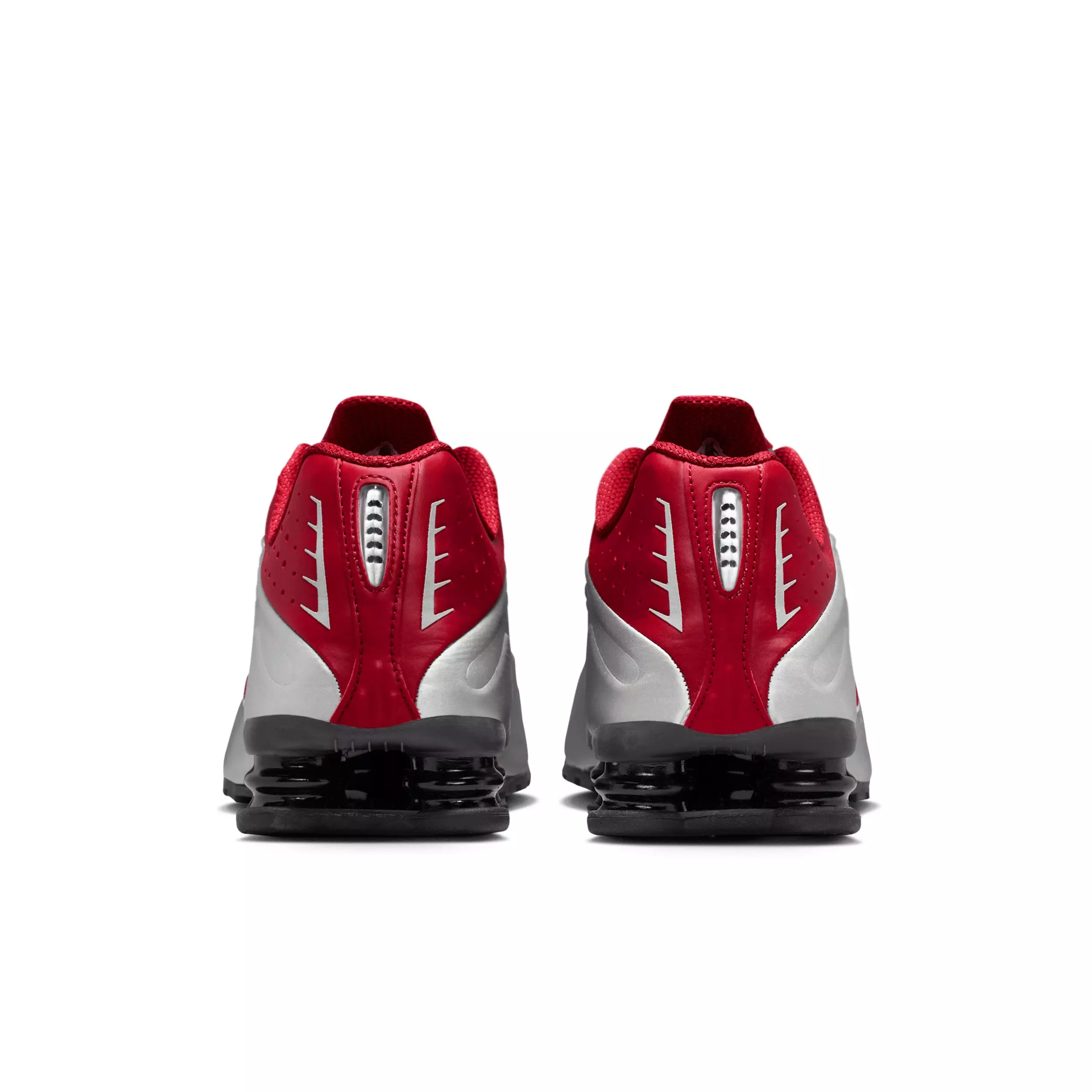 Nike Shox R4 "Metallic Silver/Black/Team Crimson" Men's Shoe - SILVER/BLACK/CRIMSON