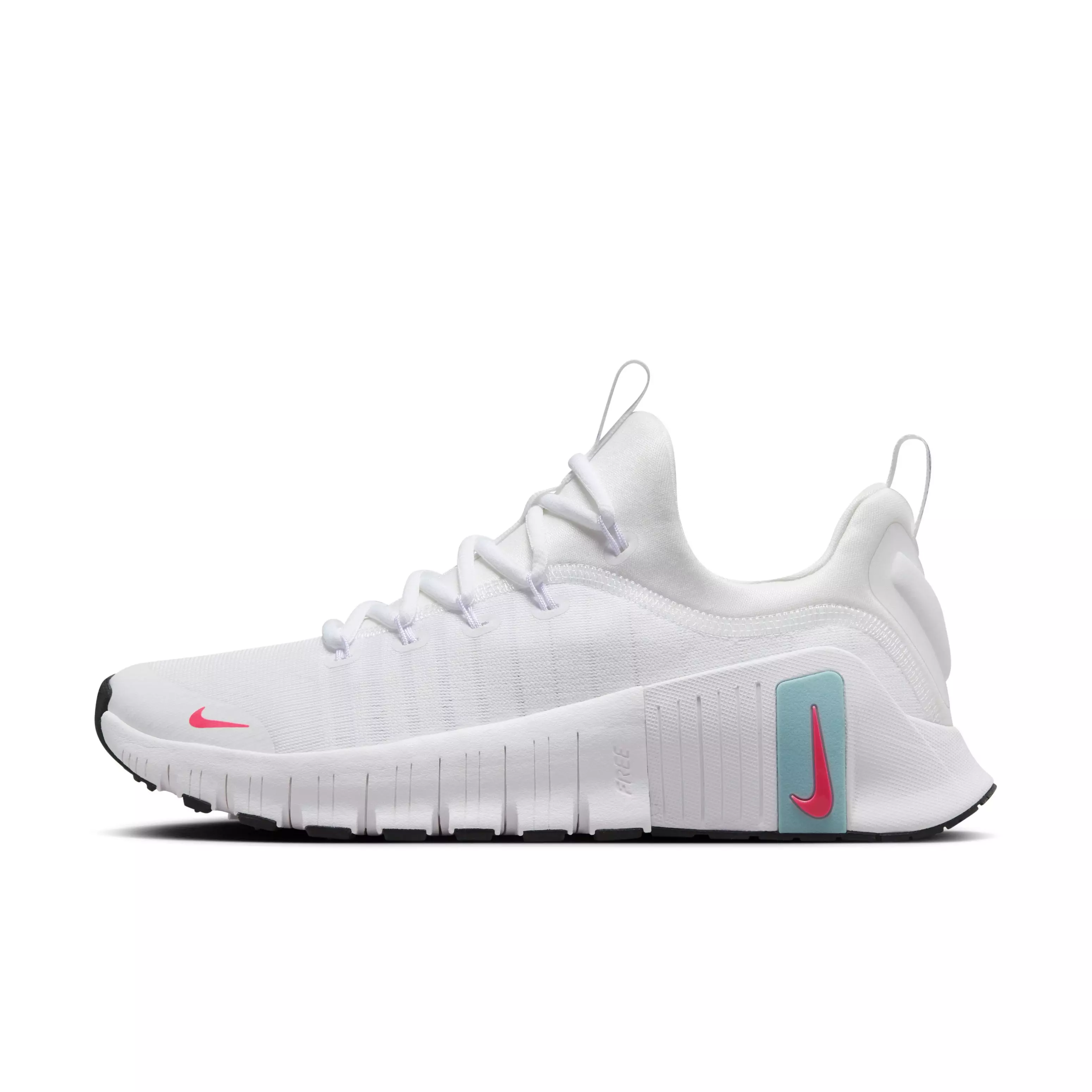 Nike Free Metcon 6 "White/Denim Turquoise/Black/Hot Punch" Women's Training Shoe - WHITE/TURQUOISE/BLACK/PUNCH
