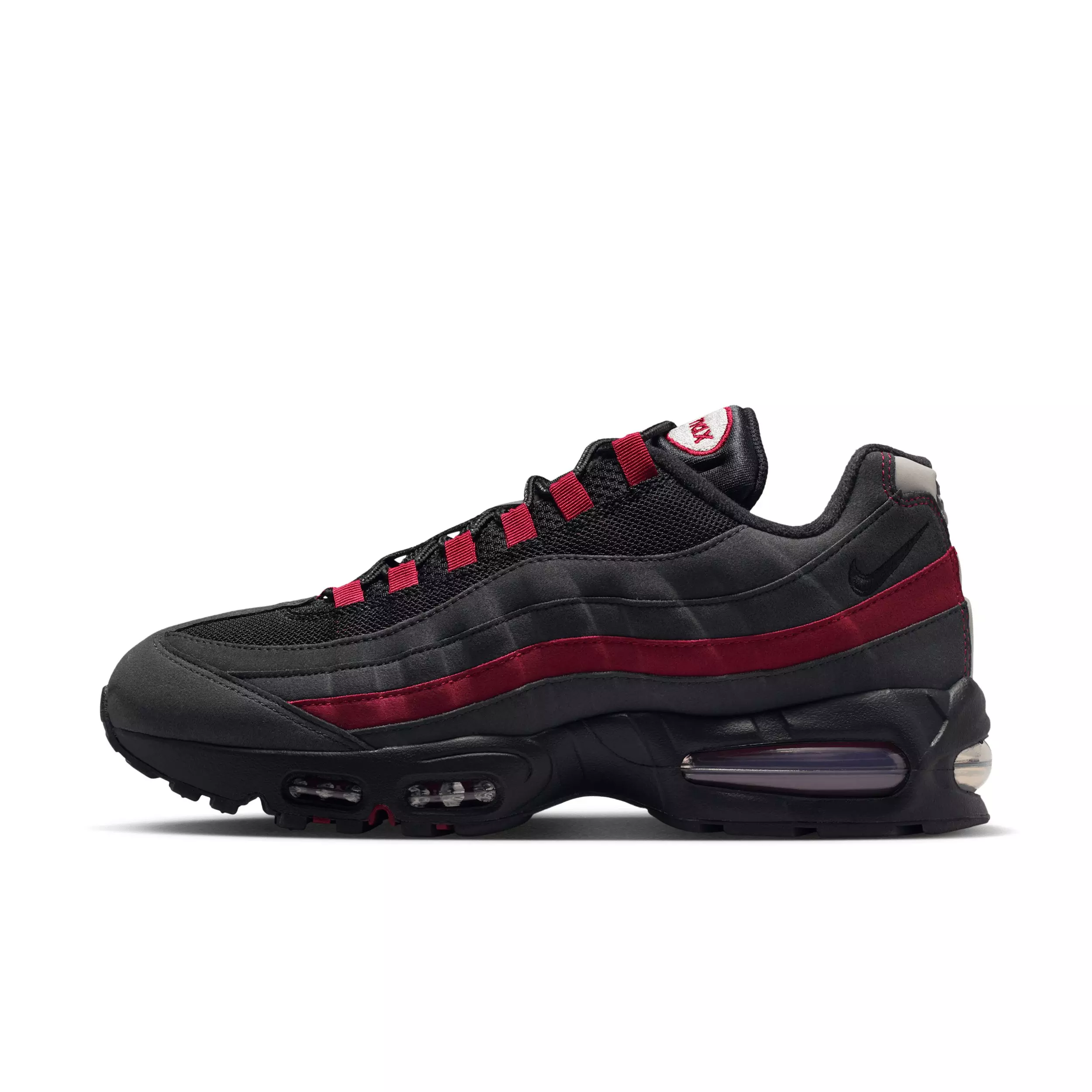 Nike Air Max 95 "Big Bubble" "Black/Team Crimson/Wolf Grey/Black" Men's Shoe - BLACK/CRIMSON/GREY/BLACK