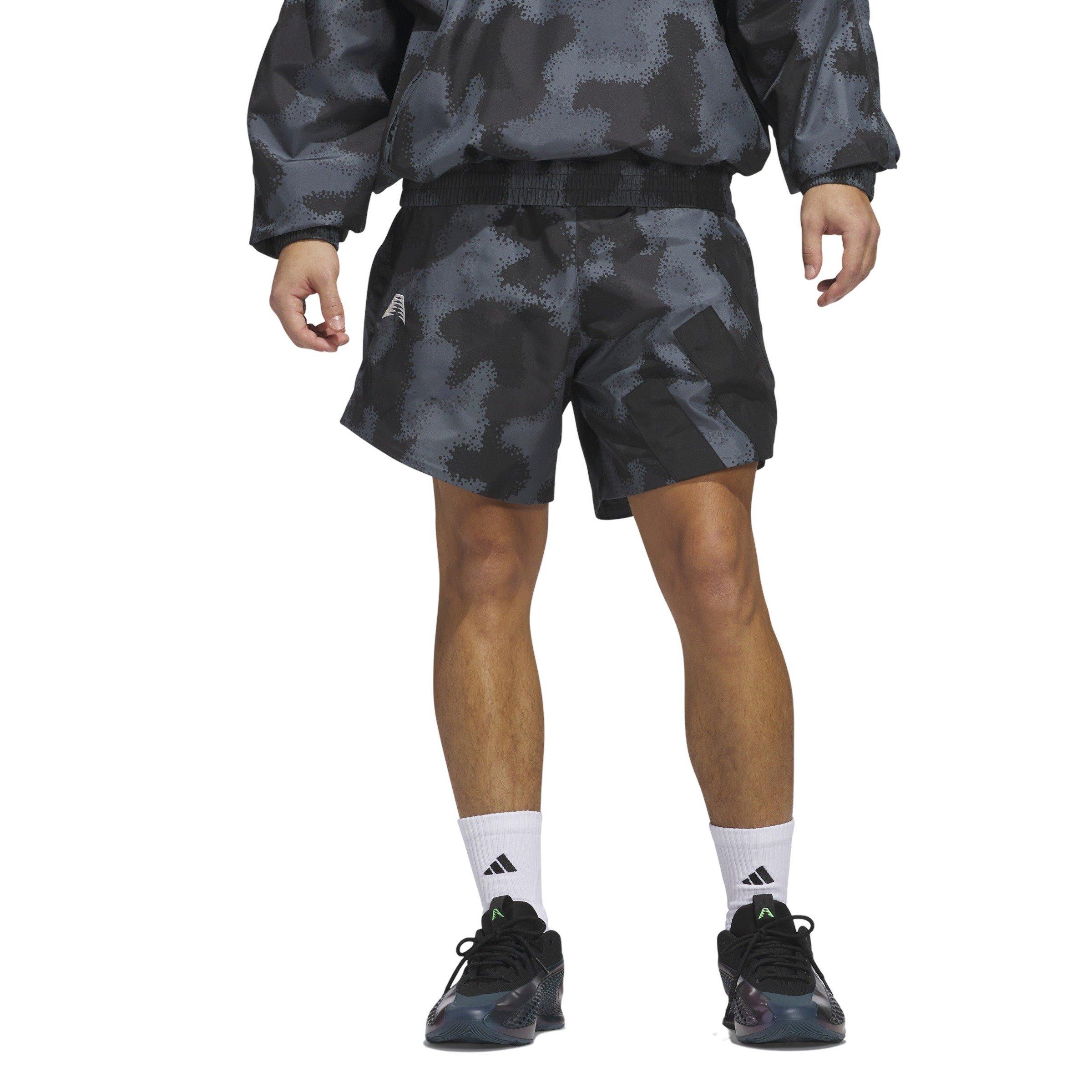 adidas Men's Anthony Edwards Camo AOP Basketball Shorts -Grey - GREY Thumbnail View 1