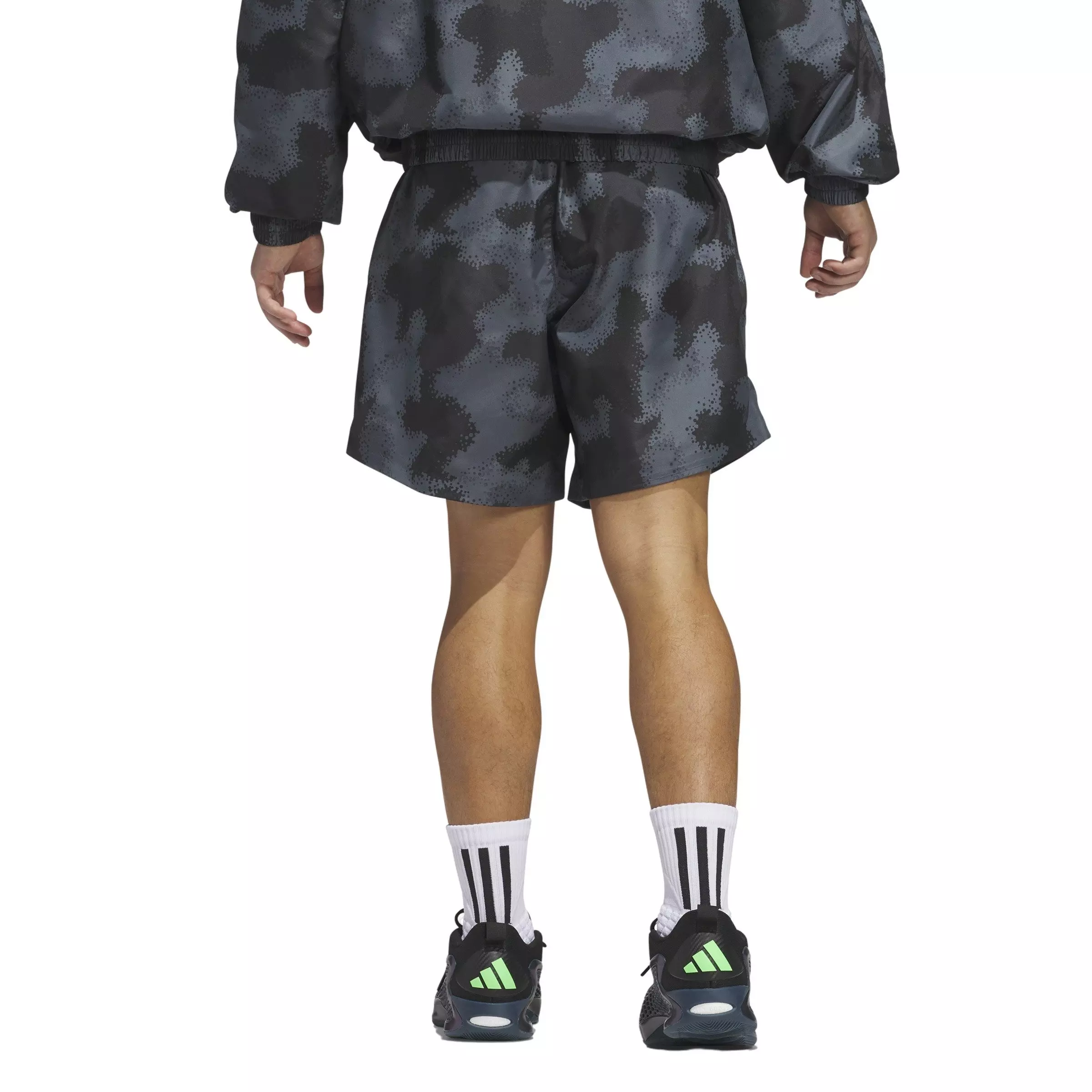 adidas Men's Anthony Edwards Camo AOP Basketball Shorts -Grey - GREY