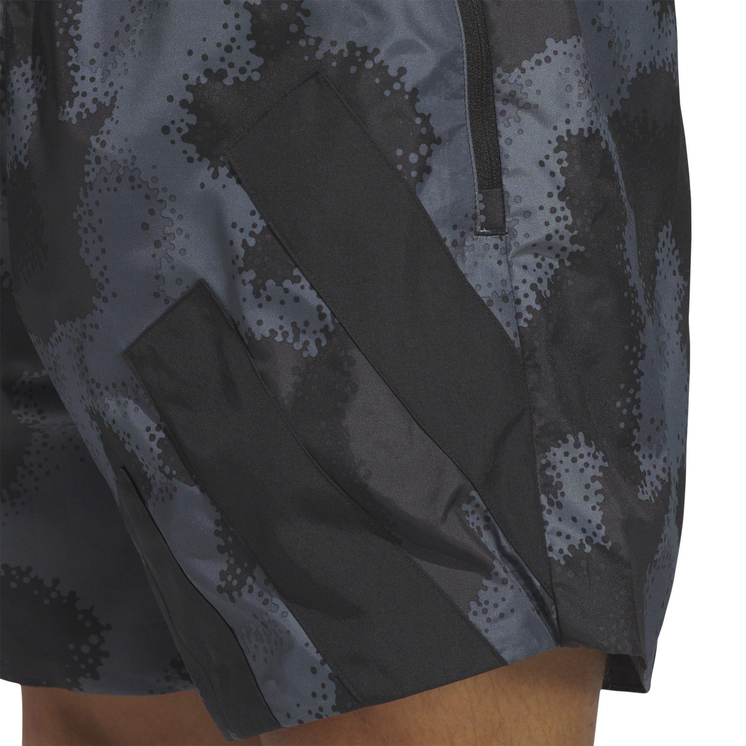 adidas Men's Anthony Edwards Camo AOP Basketball Shorts -Grey - GREY Thumbnail View 4