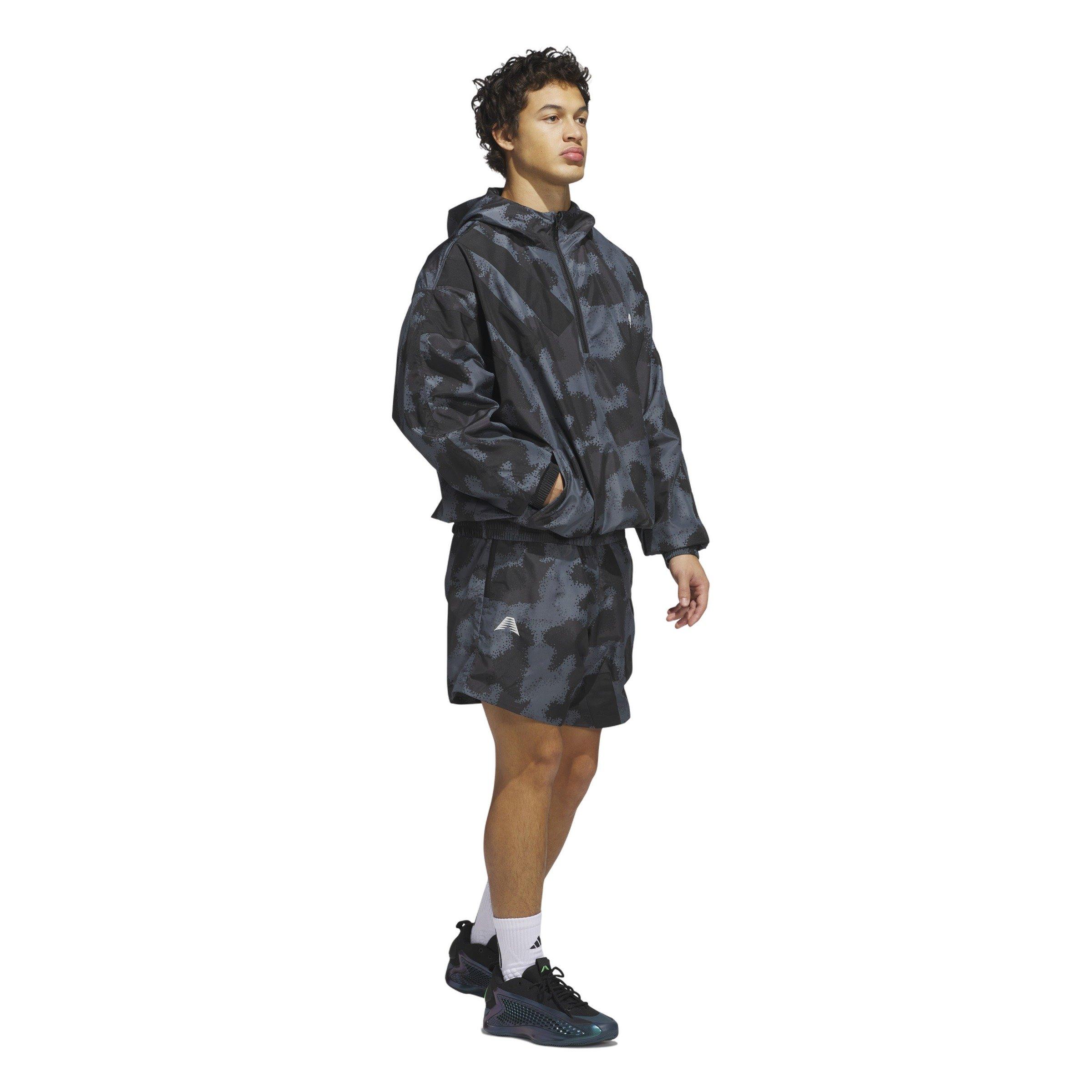 adidas Men's Anthony Edwards Camo AOP Basketball Shorts -Grey - GREY Thumbnail View 5