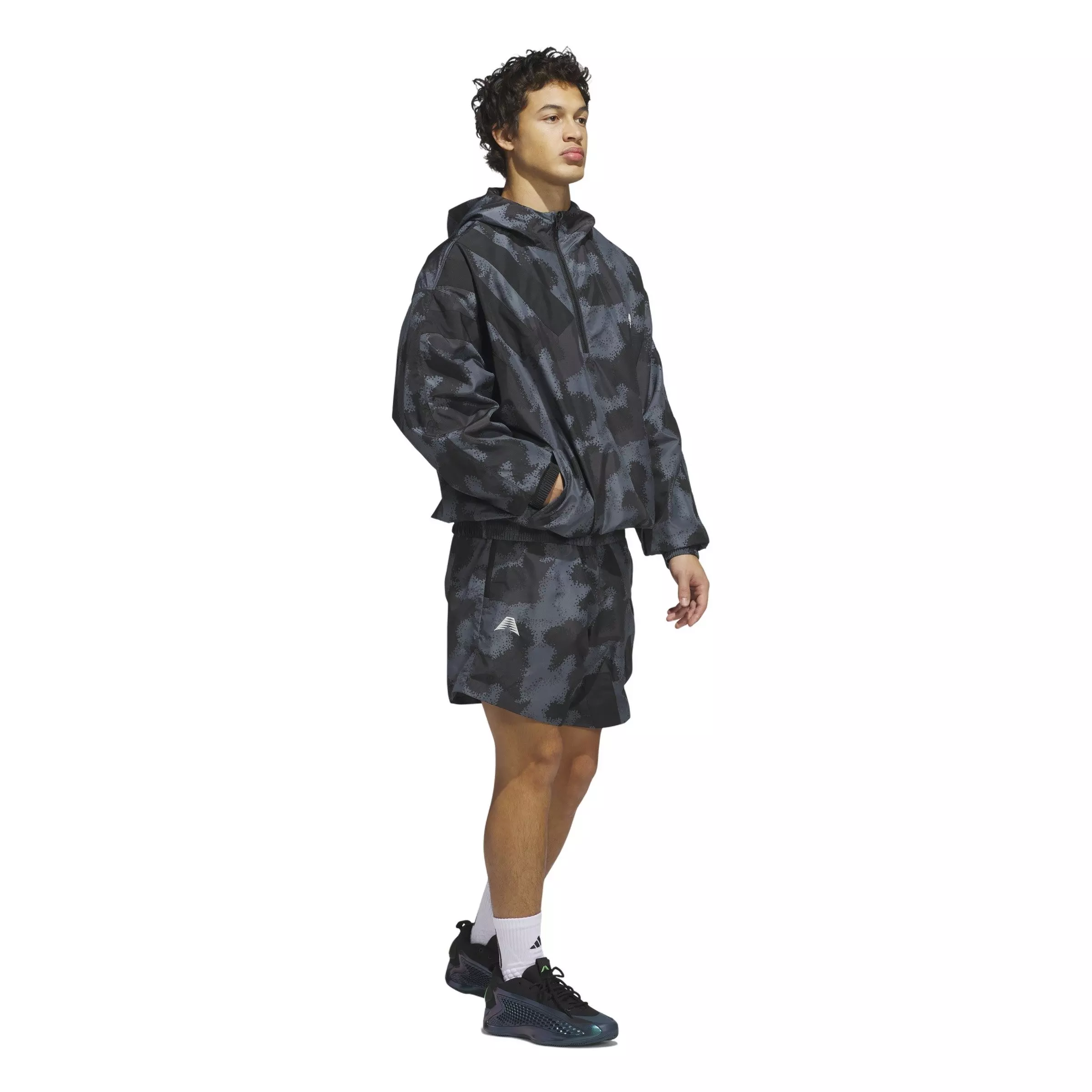adidas Men's Anthony Edwards Camo AOP Basketball Shorts -Grey - GREY