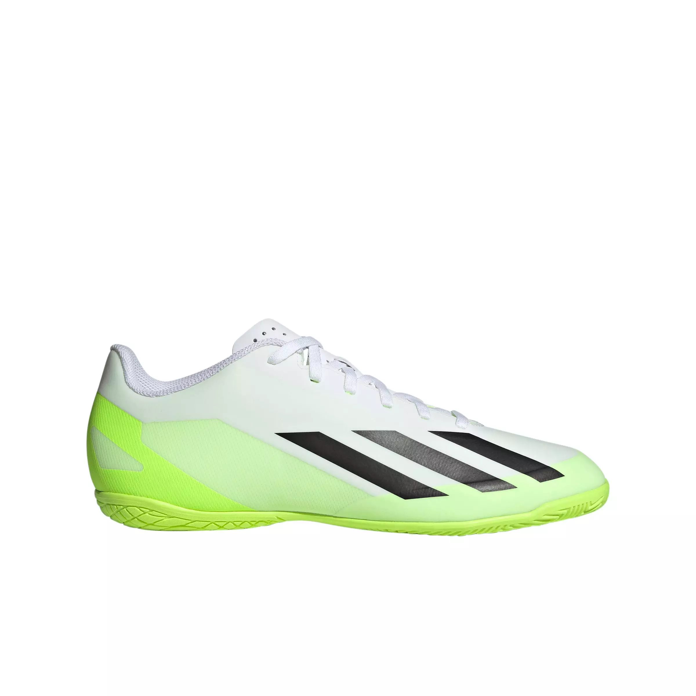 adidas X Crazyfast.4 Indoor "Ftwr White/Core Black/Luclem" Men's Soccer Shoe - WHITE/BLACK/LUCLEM