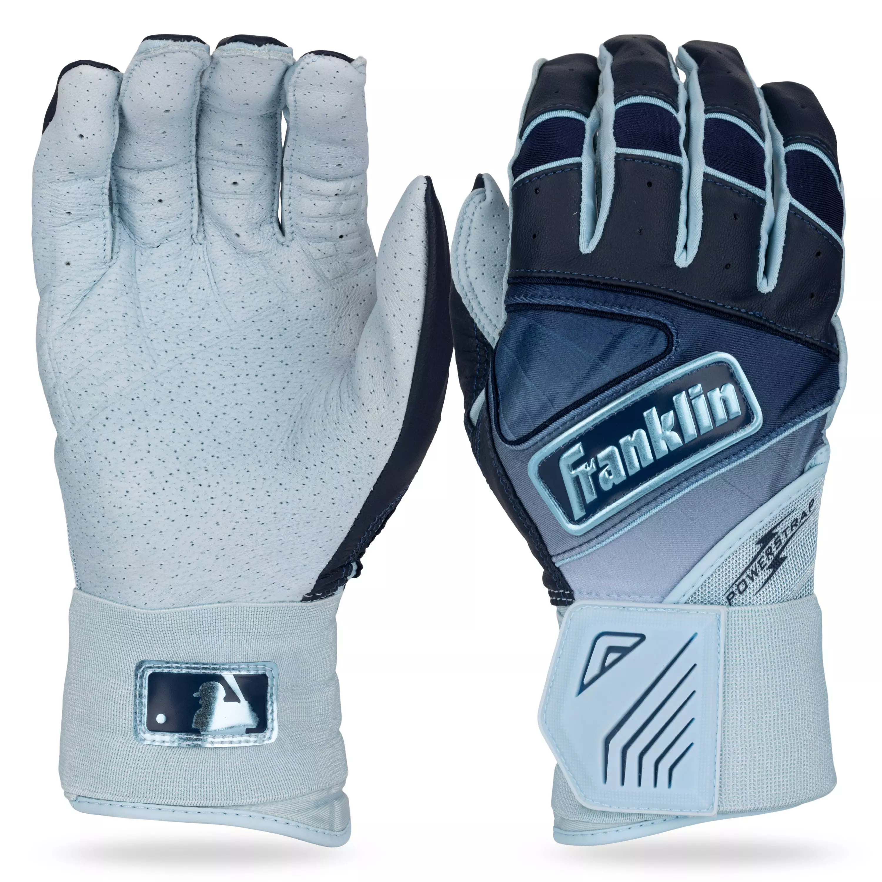 Franklin Sports Adults' MLB Powerstrap Batting Gloves - Artic - ARTIC