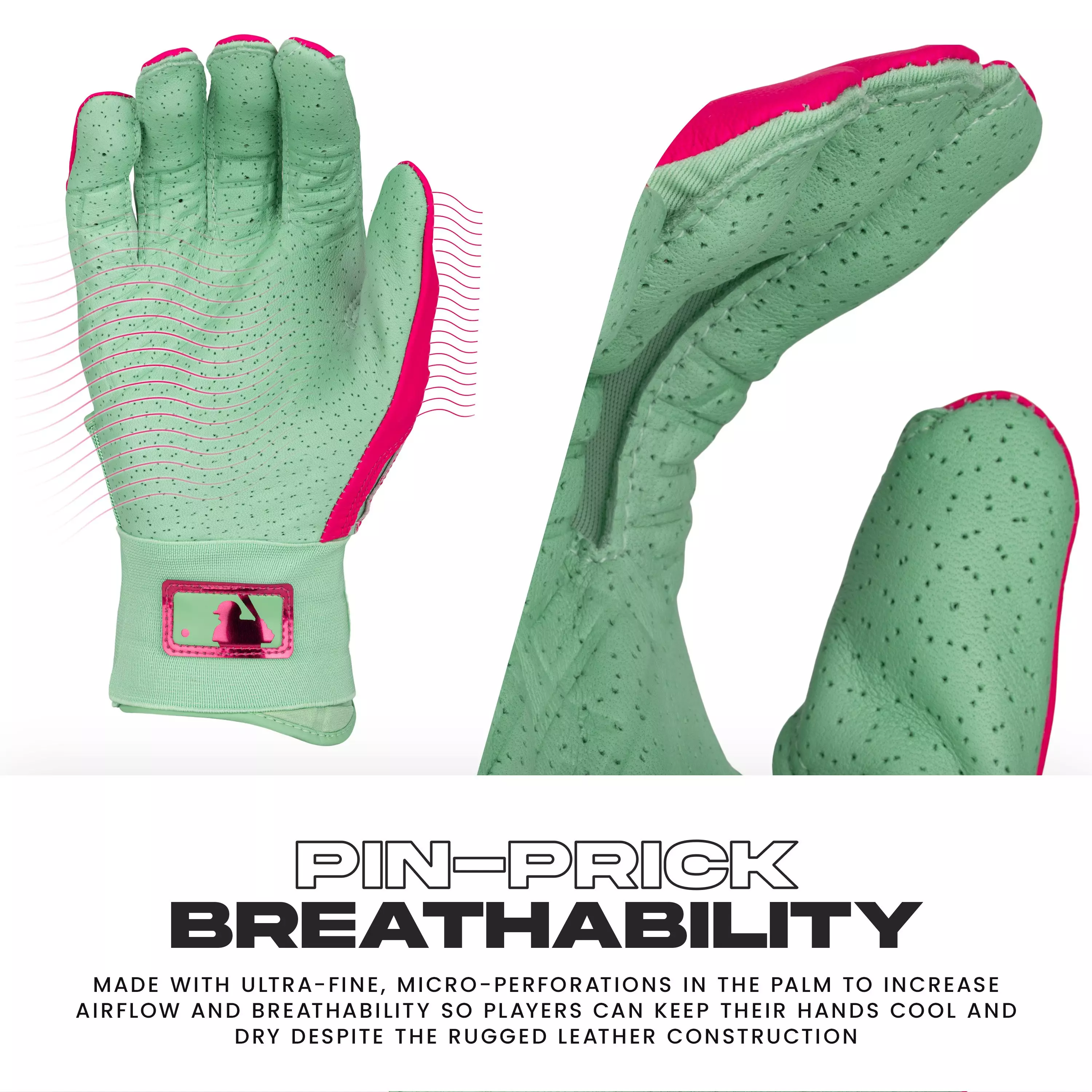 Franklin Sports Adults' MLB Powerstrap Batting Gloves - Aurora - AURORA