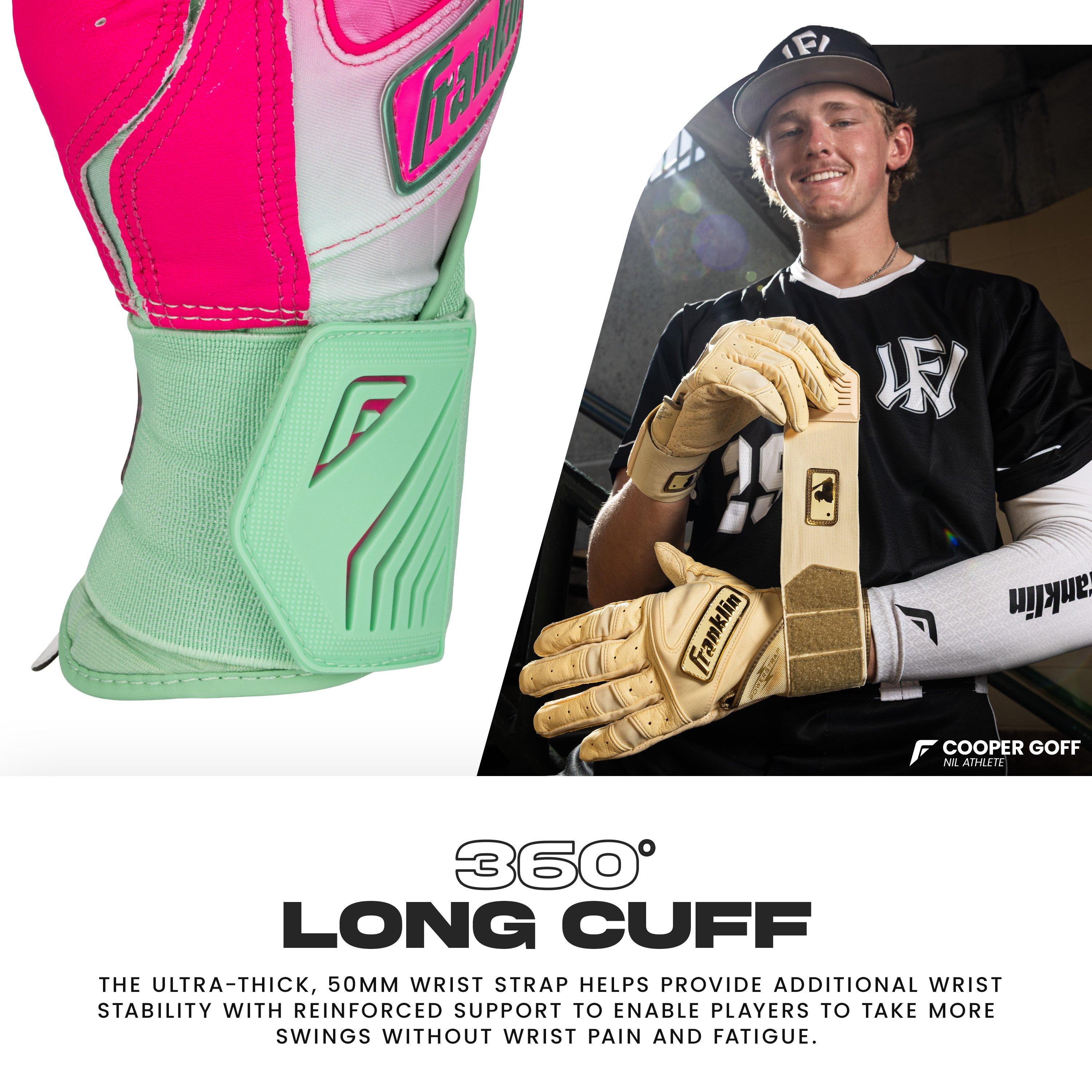 Franklin Sports Adults' MLB Powerstrap Batting Gloves - Aurora - AURORA