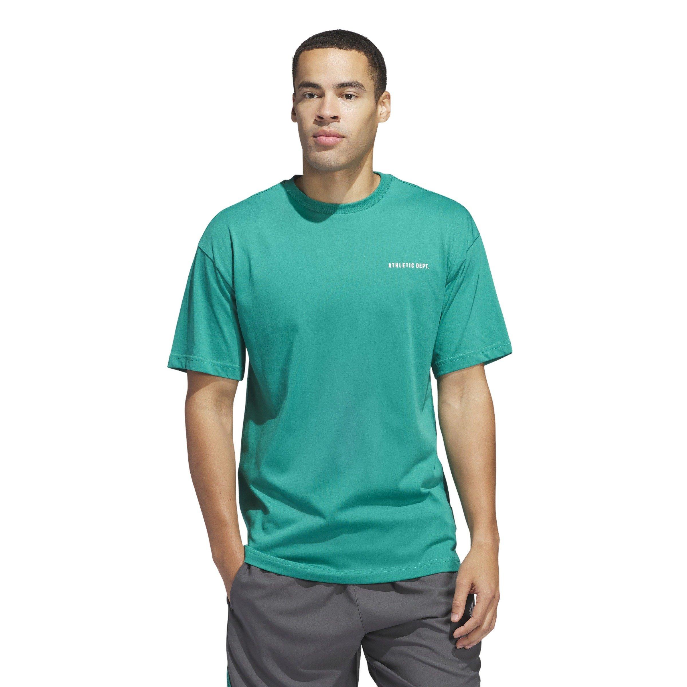 adidas Men's Select Graphic Basketball T-Shirt -Green/White - GREEN/WHITE Thumbnail View 1