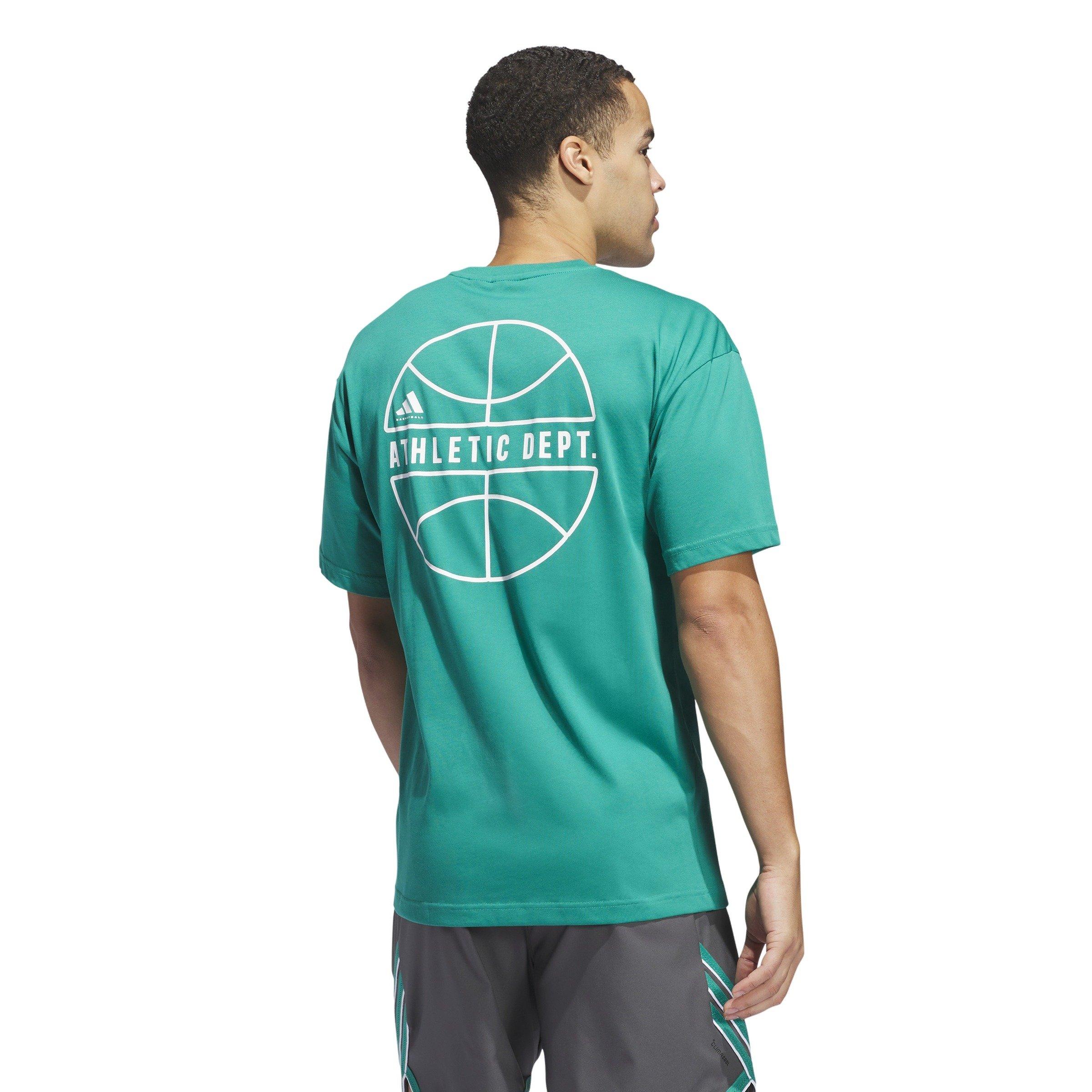 adidas Men's Select Graphic Basketball T-Shirt -Green/White - GREEN/WHITE Thumbnail View 2