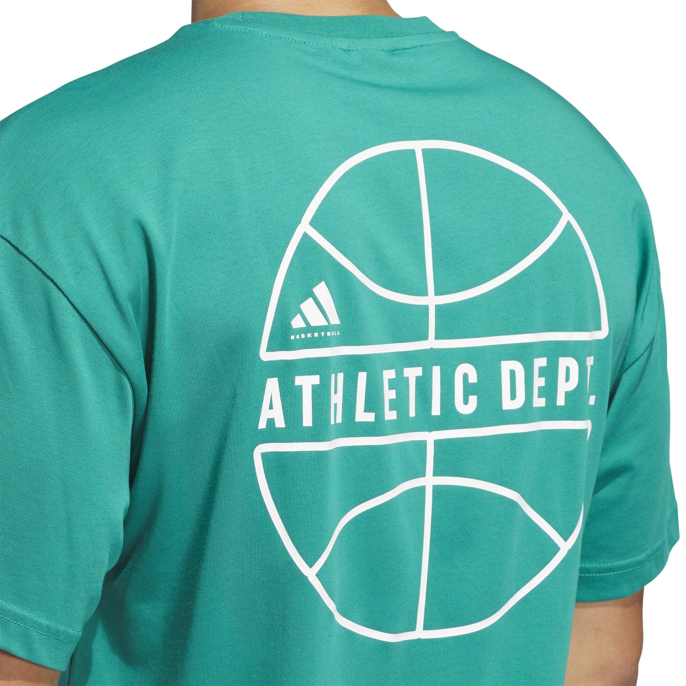 adidas Men's Select Graphic Basketball T-Shirt -Green/White - GREEN/WHITE Thumbnail View 4