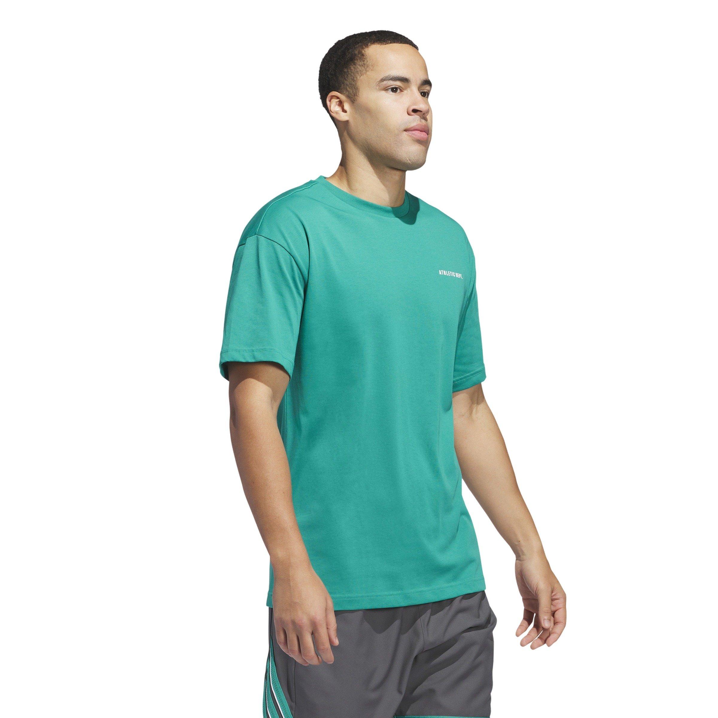 adidas Men's Select Graphic Basketball T-Shirt -Green/White - GREEN/WHITE Thumbnail View 5